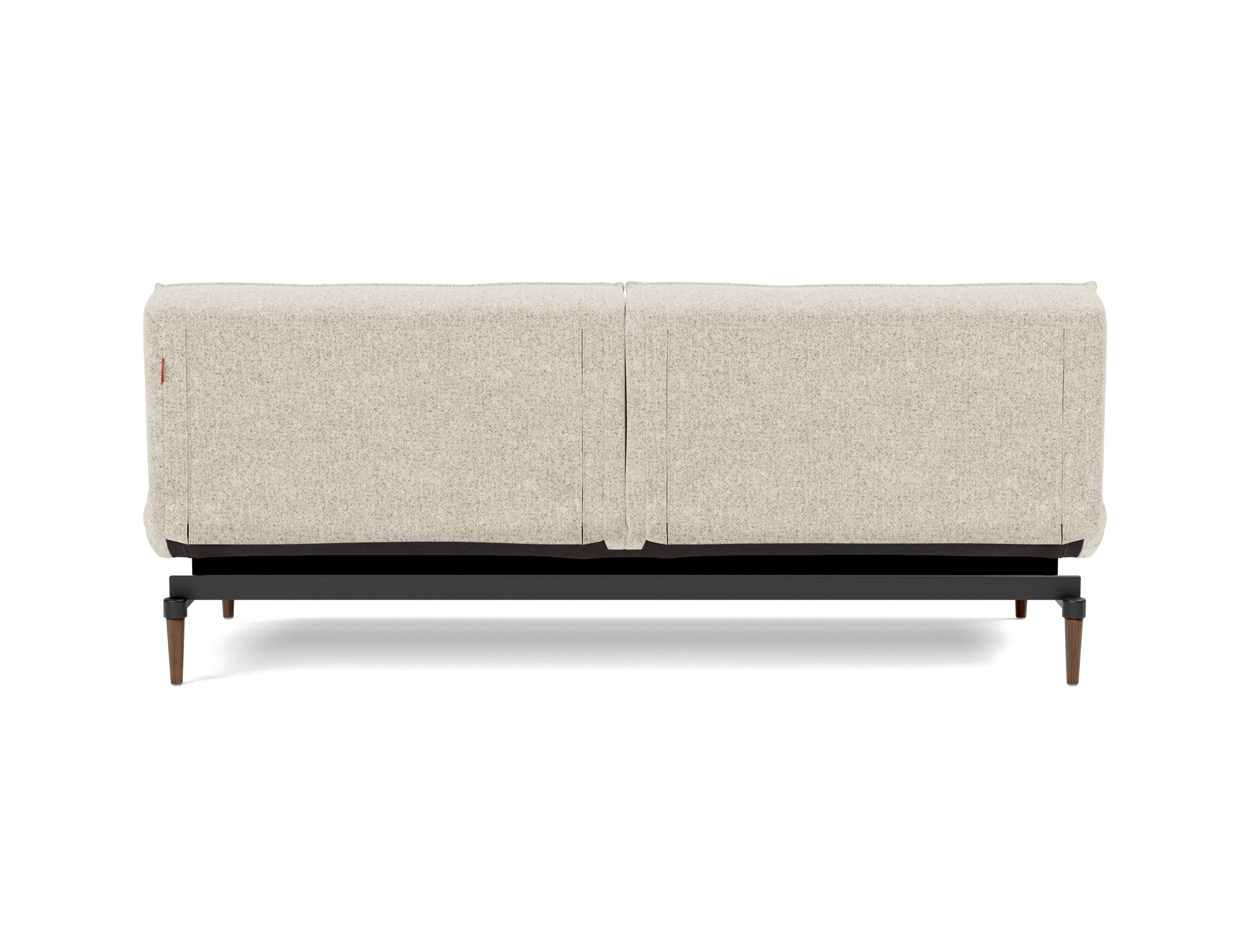 Schlafsofa Splitback Strukturierter Stoff Taura 357-Off-White Beine Styletto Eiche dunkel