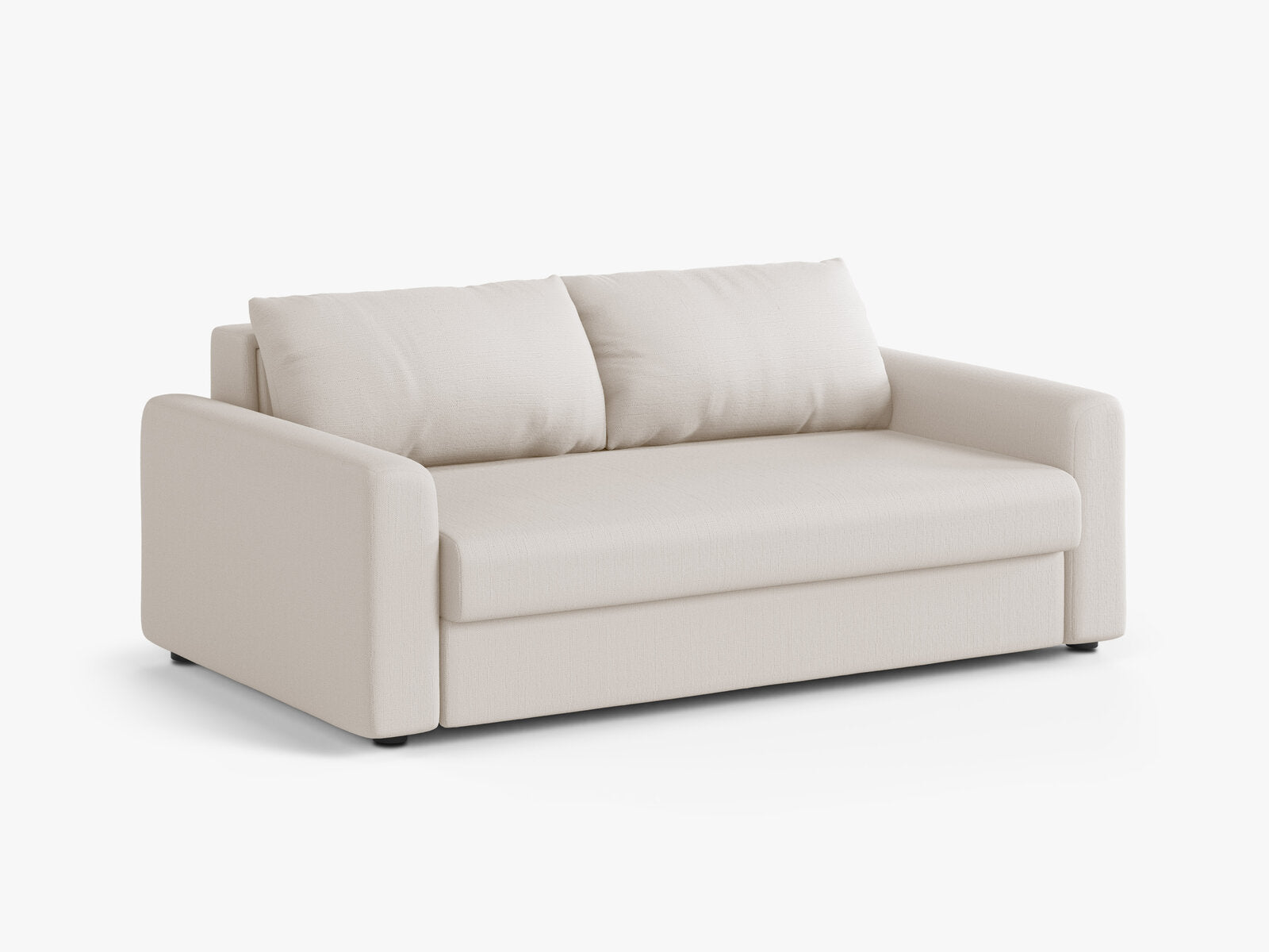 Micadoni Sofa mit Schlaffunktion David 3-Sitzer Strukturierter Stoff Babel Weiß