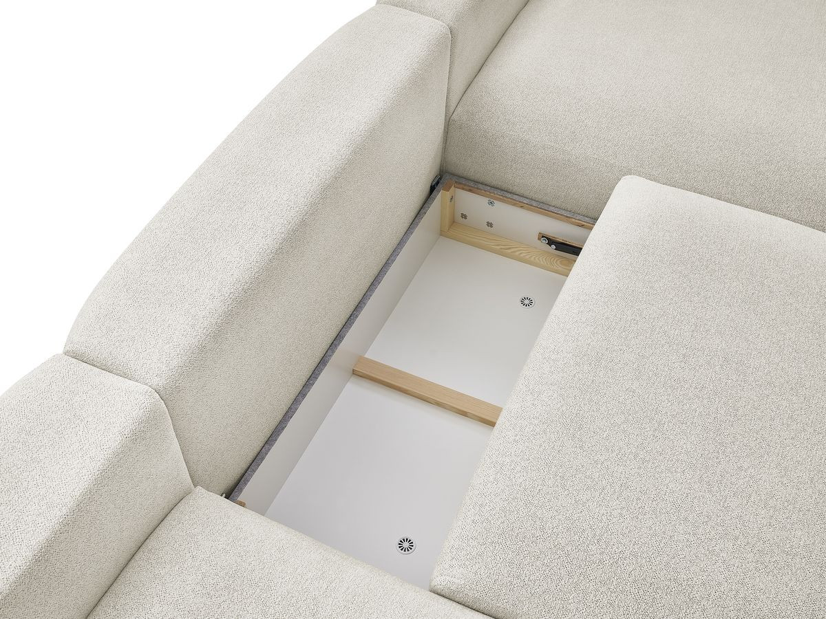 Bobochic Voltaire Wohnlandschaft 420 × 165 cm Melange-Stoff Weiß