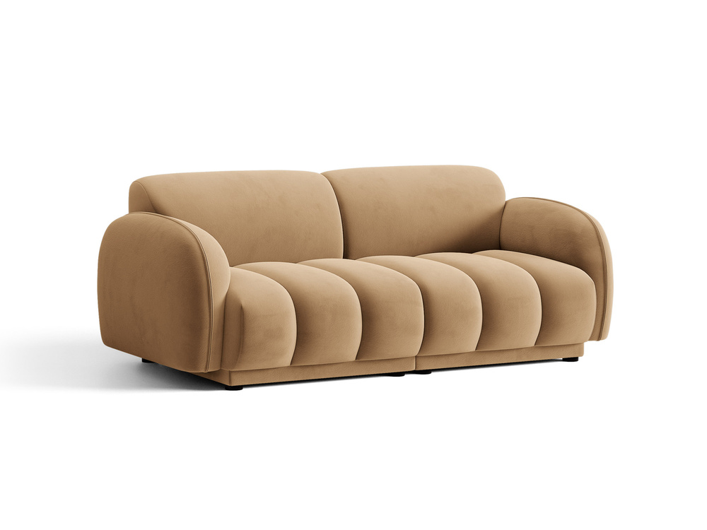 Cosmopolitan Design Sofa Bilbao 3-Sitzer Samt Casino Mandelbeige