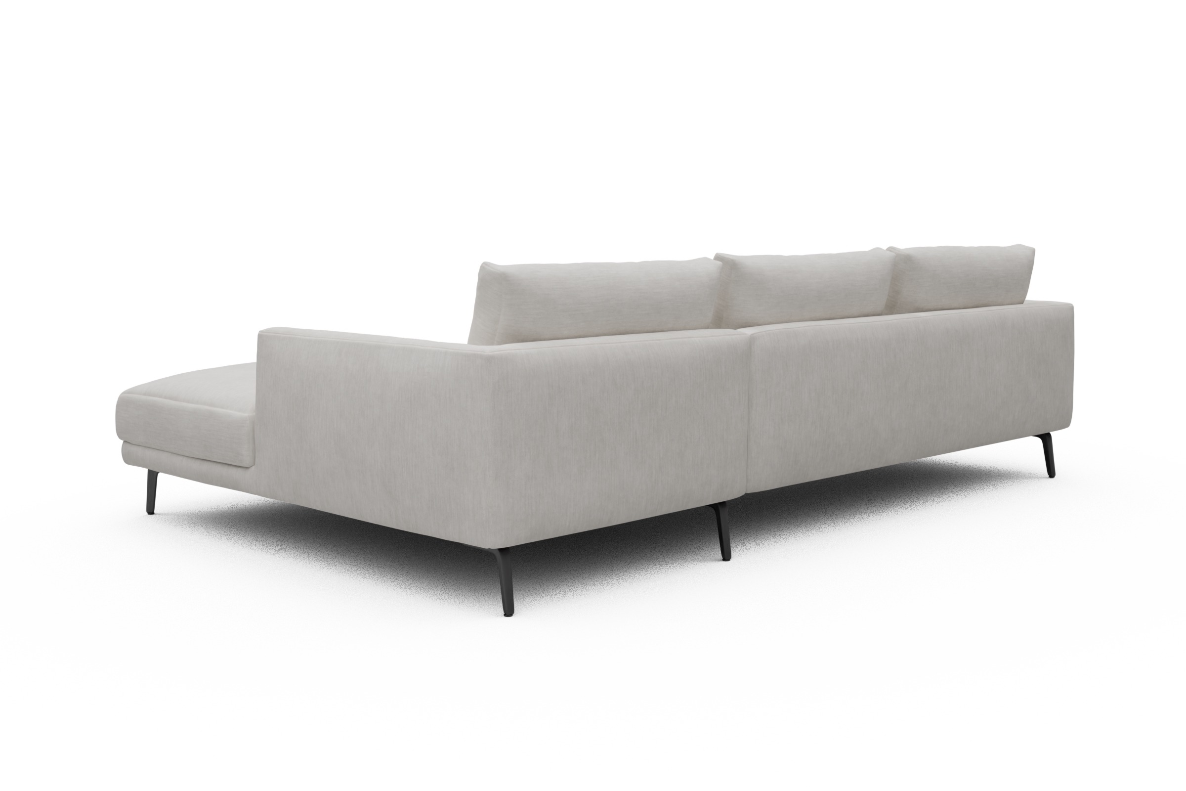 Ecksofa Karl Chaiselongue rechts mit 2,5-Sitzer Vivus-Dusty-Off-White