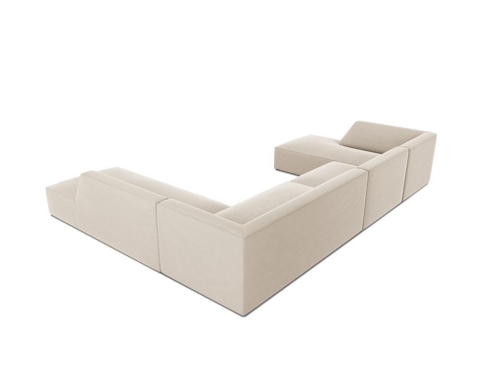 Cosmopolitan Design Panoramasofa Siena 7-Sitzer Samt Salvador Beige Rechts