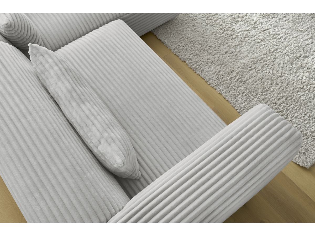 Bobochic Harry Ecksofa Breitcord weich Hellgrau Ecke rechts