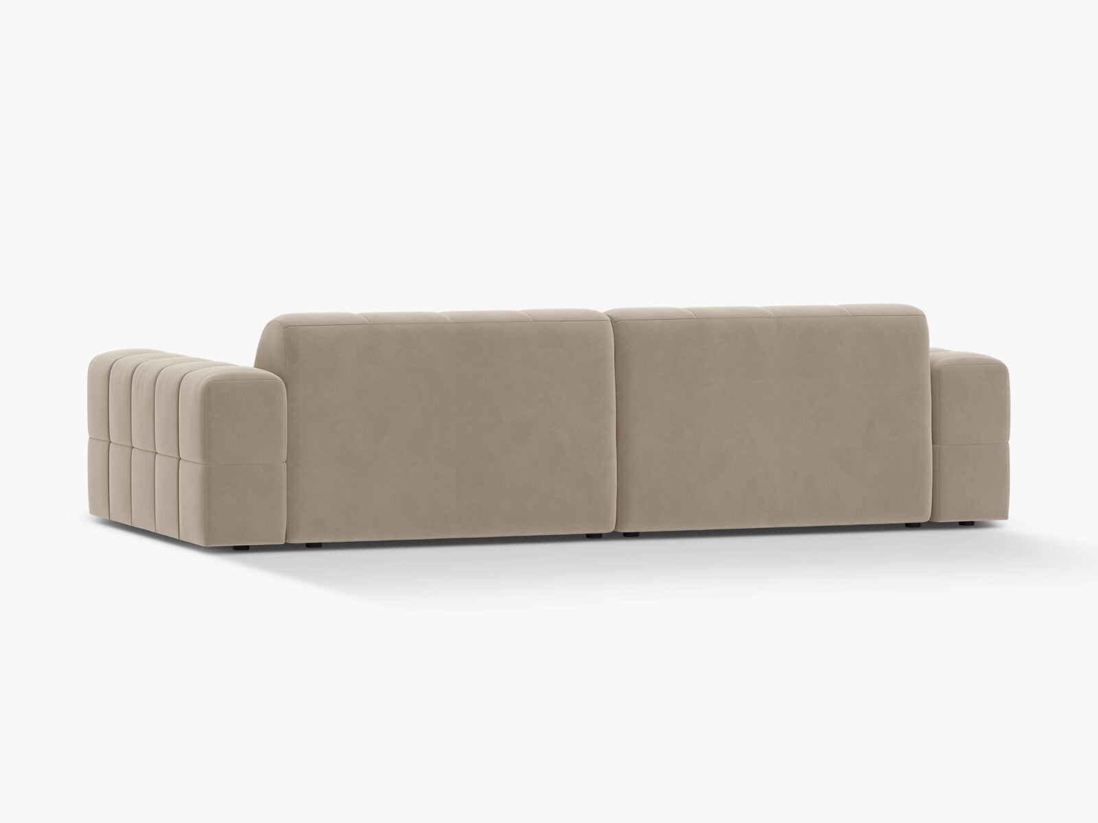 Micadoni Sofa Jennifer 4-Sitzer Samt Bluvel Dunkelbeige