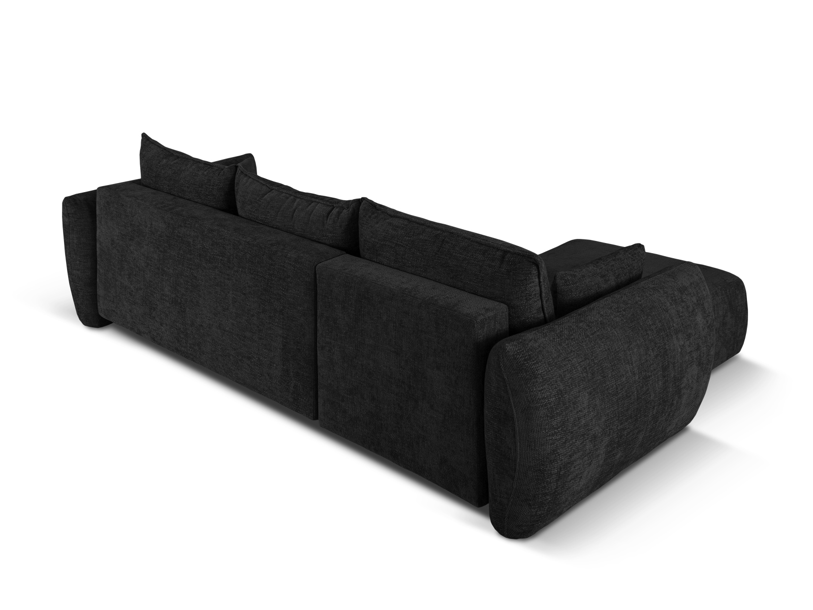 Cosmopolitan Design Ecksofa Matera 4-Sitzer mit Schlaffunktion Chenille Eden Anthrazit Links