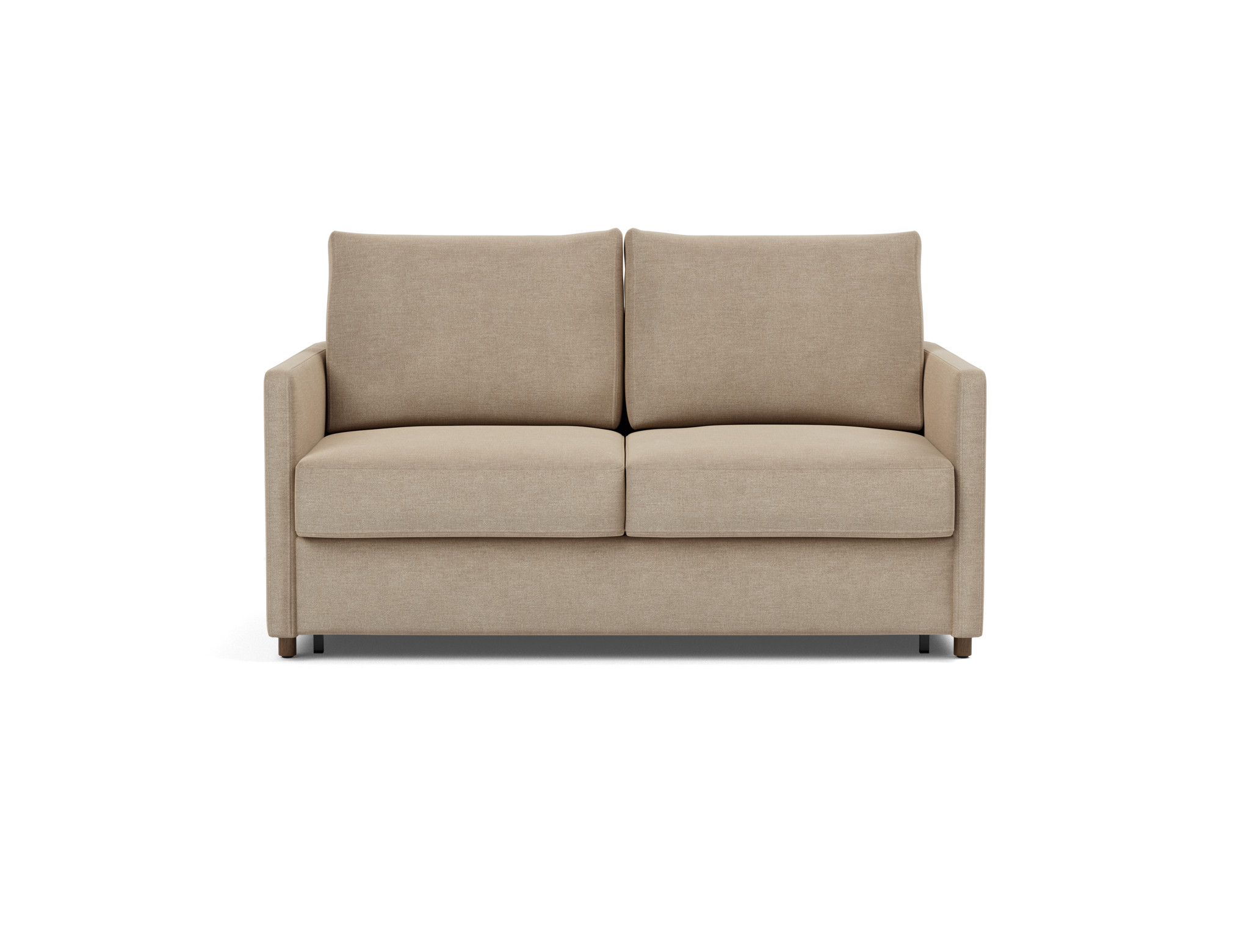 Schlafsofa Neah mit Slim-Armlehnen 140 Flachgewebe Phobos 587-Mocha