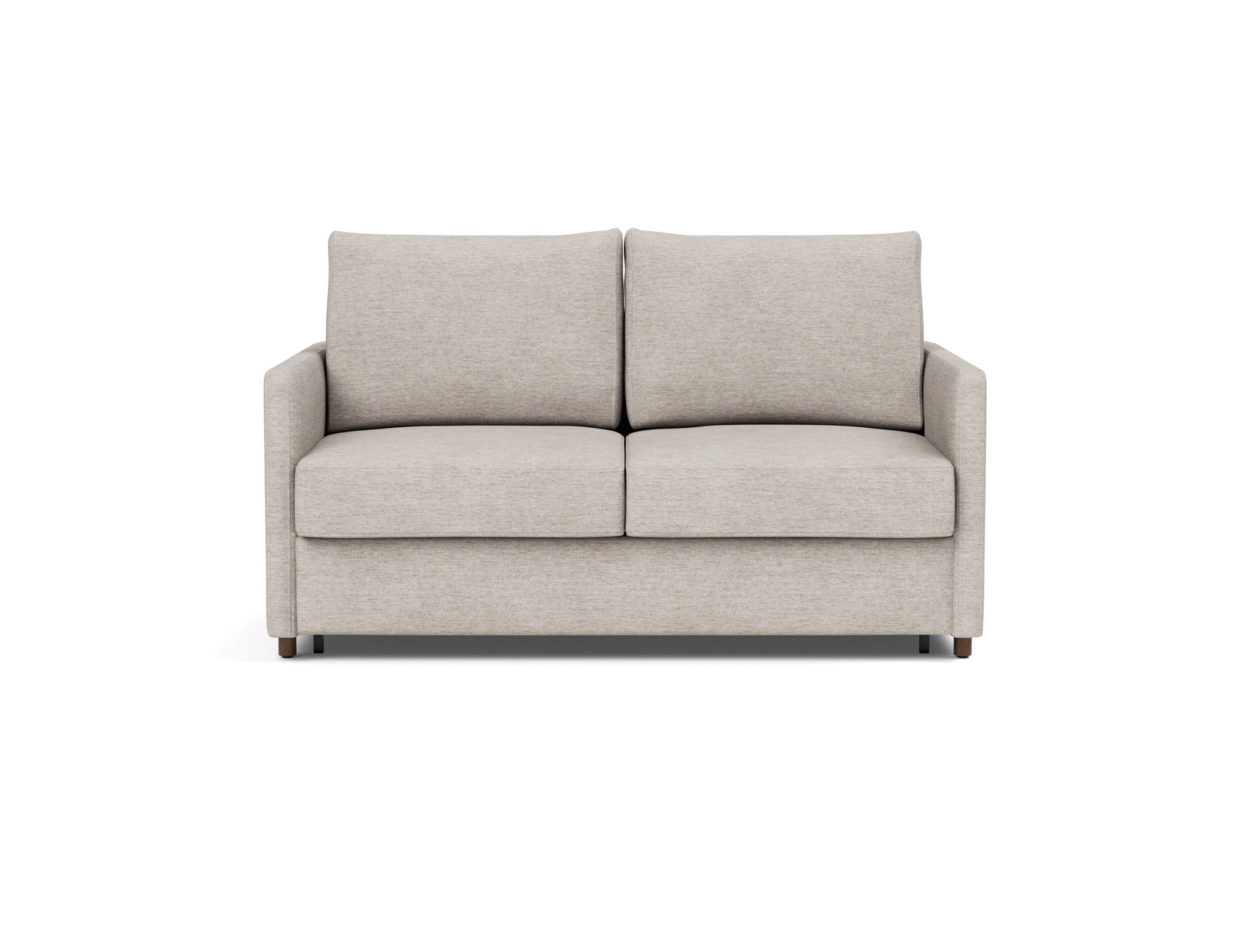 Schlafsofa Neah mit Slim-Armlehnen 140 Chenille Yuveno 471-Sand