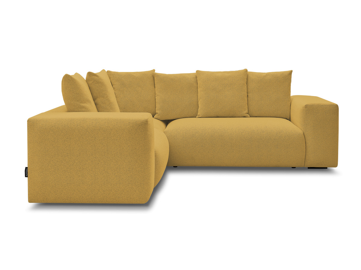 Bobochic Voltaire Ecksofa 268 × 214 cm Melange-Stoff Gelb Ecke links
