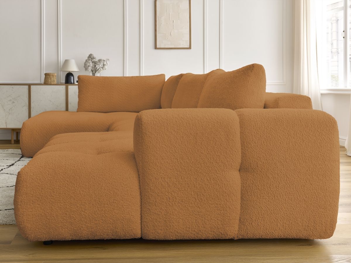 Bobochic Fuji Wohnlandschaft Bouclé-Stoff Gelb Ecke rechts