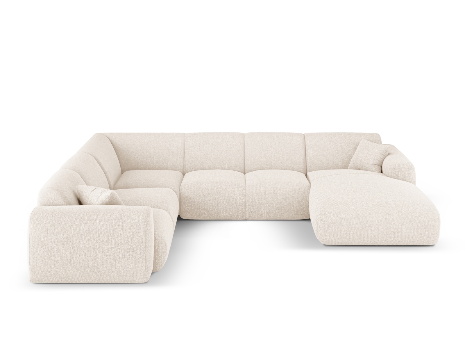 Cosmopolitan Design Panoramasofa Nolio 6-Sitzer Chenille Haga Helles Beige Links