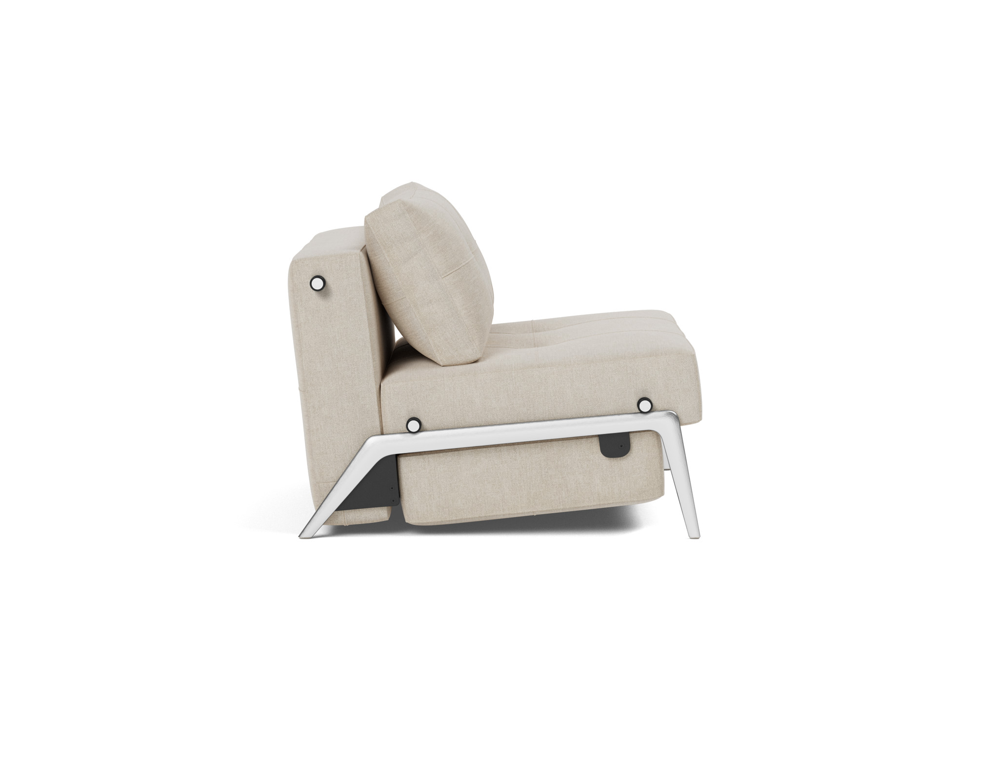 Schlafsessel Cubed 90 Flachgewebe Phobos 586-Latte Beine Aluminium