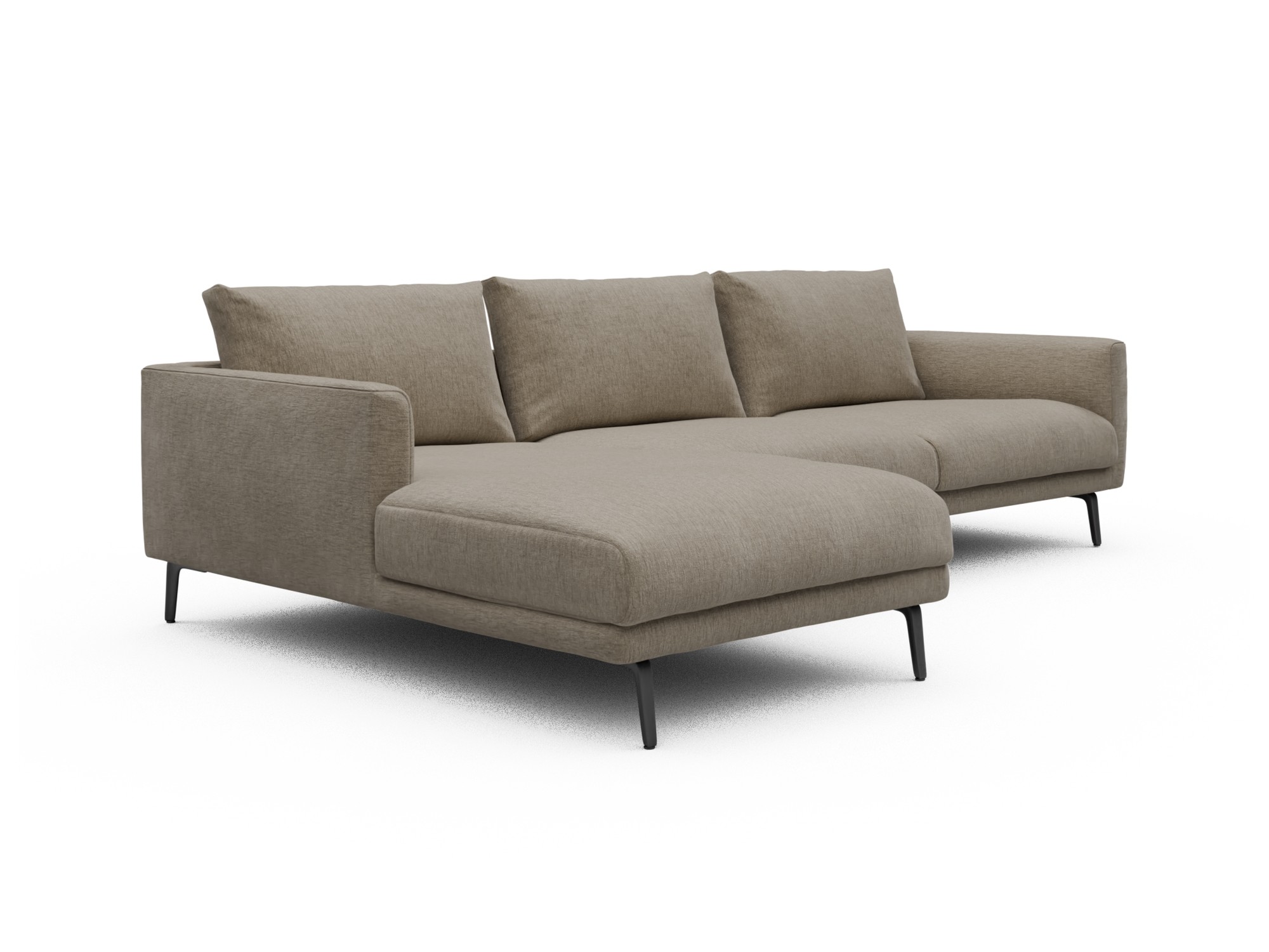 Skandi Home Ecksofa Karl Chaiselongue links mit 2,5-Sitzer Smooth-Belge moebelfaktor