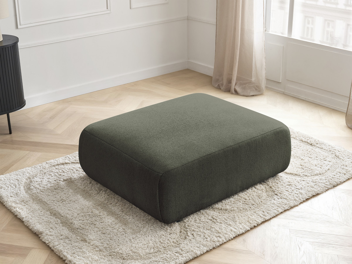 Bobochic Jana Pouf 94 × 114 cm Melange-Stoff Grün