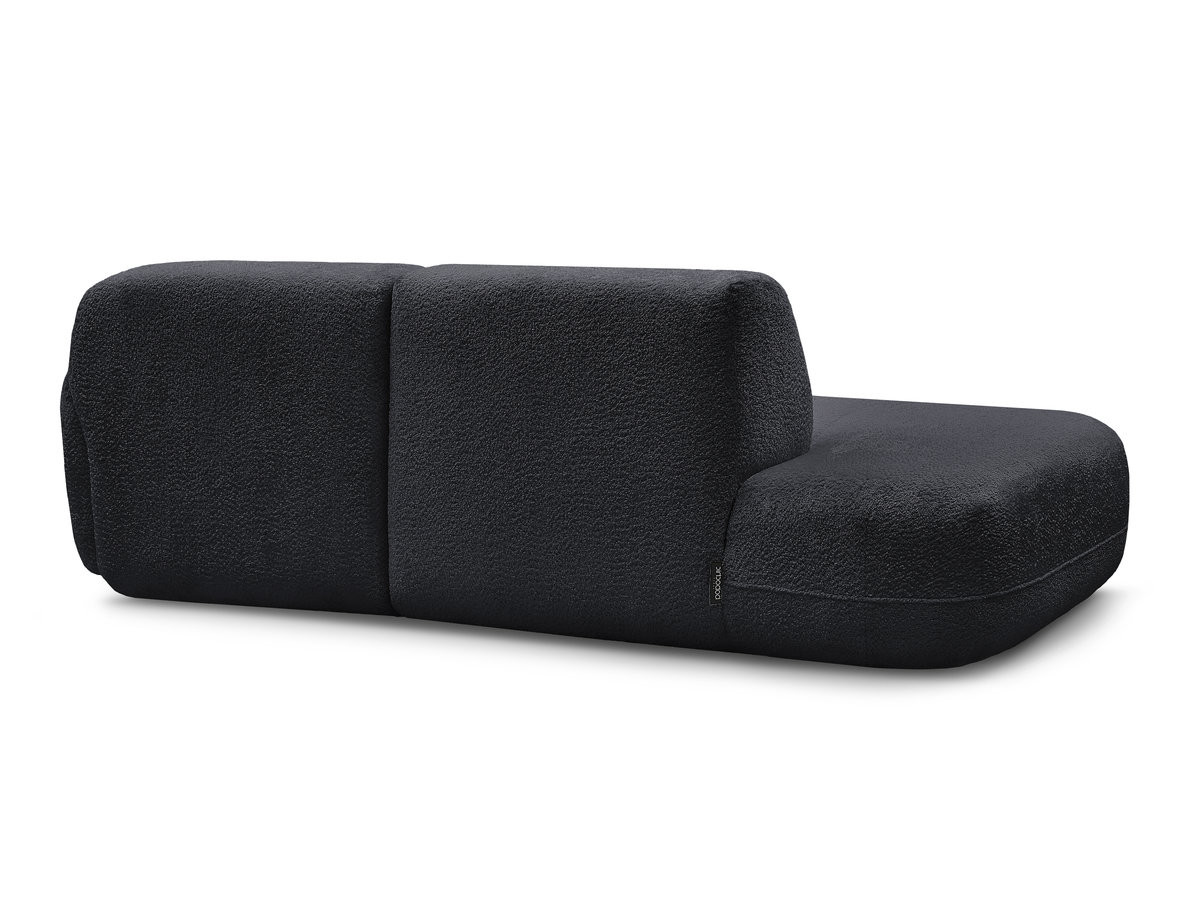 Bobochic Anda Ecksofa 241 × 163 cm Chenille Schwarz Ecke rechts