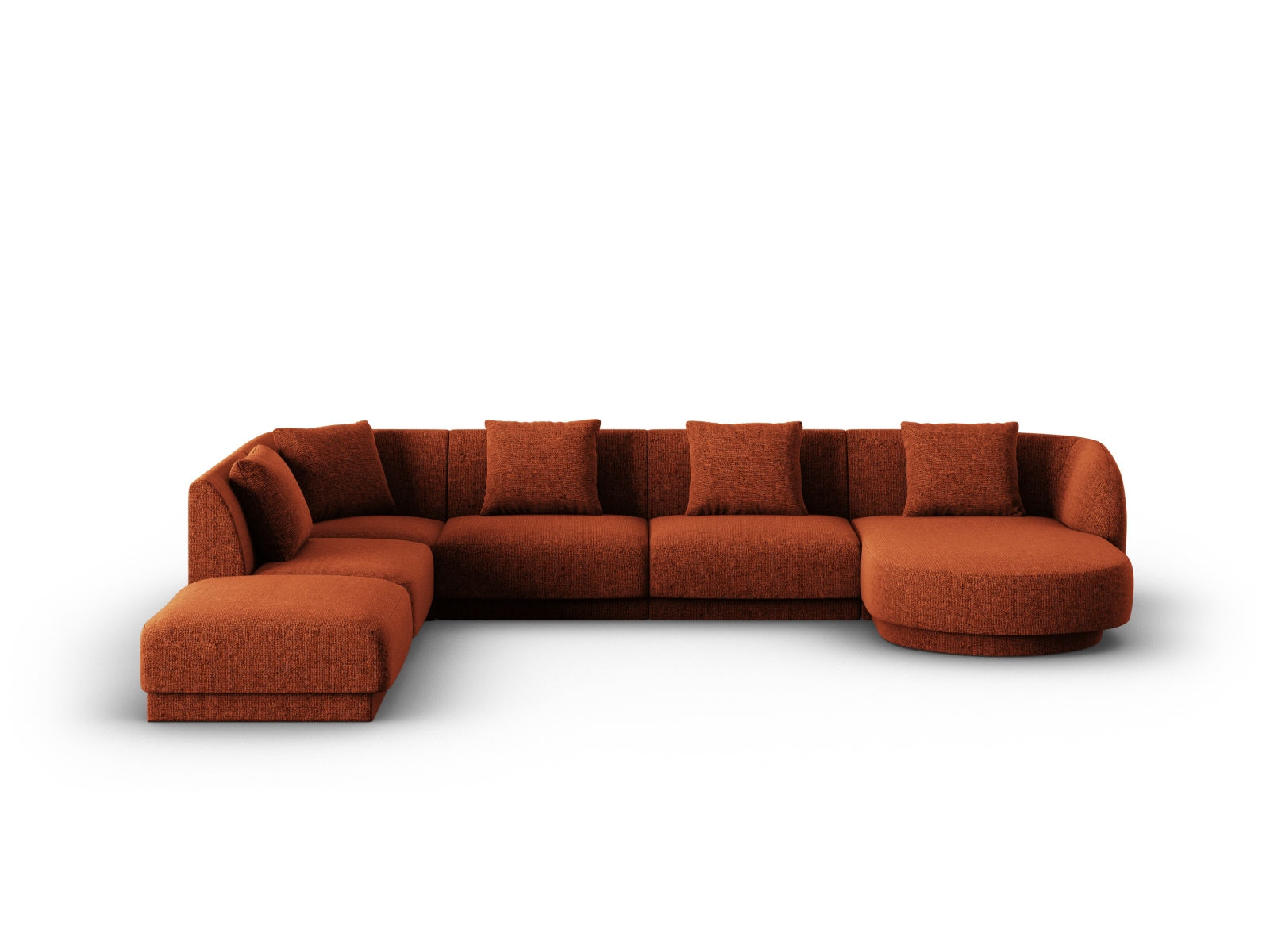 Cosmopolitan Design Panoramasofa Tulum 6-Sitzer Chenille Eden Ziegel Links