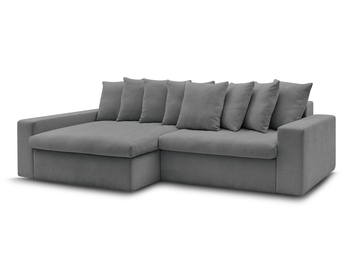 Bobochic Enore Ecksofa 330 × 100 cm Stoff Dunkelgrau Ecke links