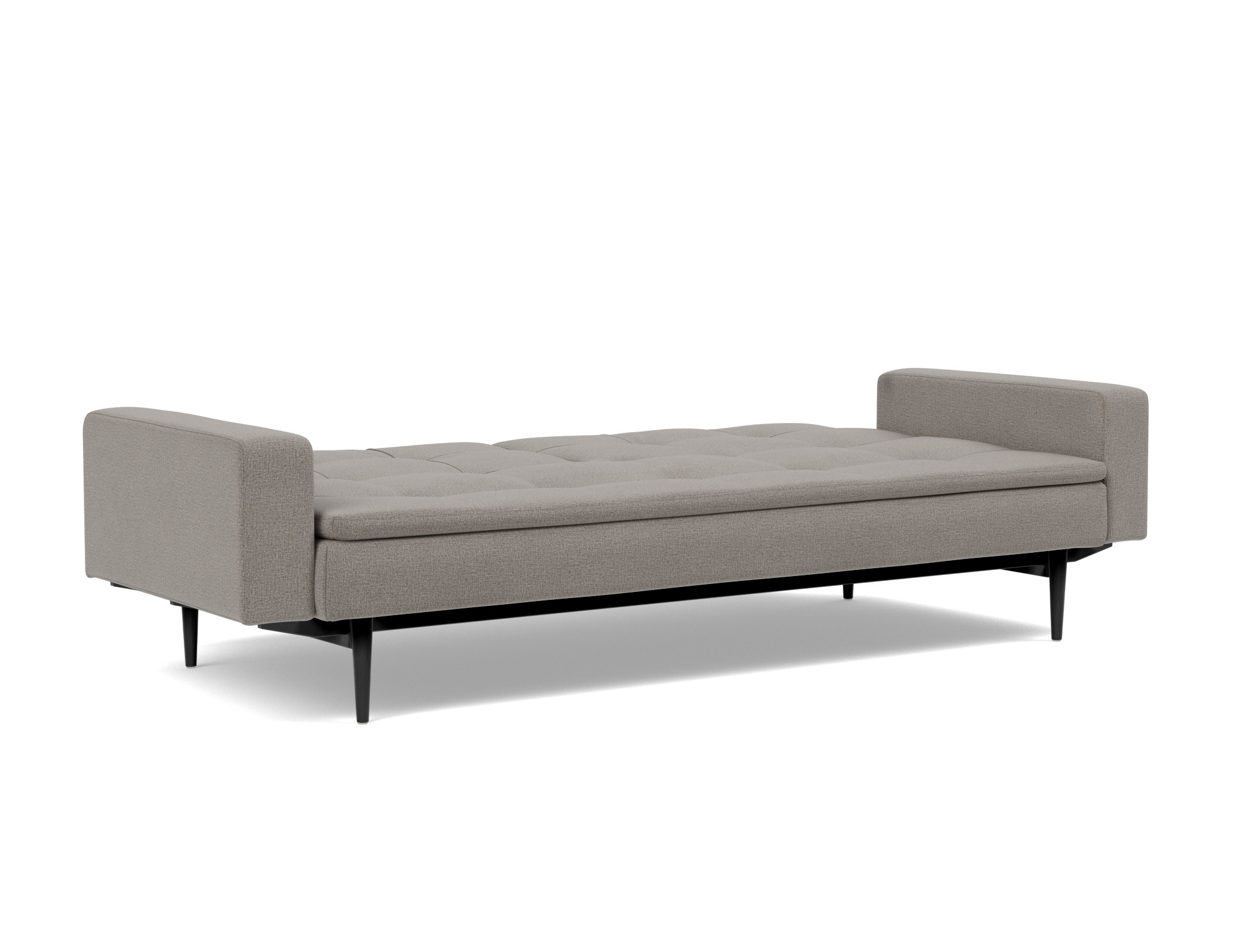 Schlafsofa Dublexo mit Armlehnen Flachgewebe Mixed Dance 521-Grey Beine Styletto Eiche schwarz