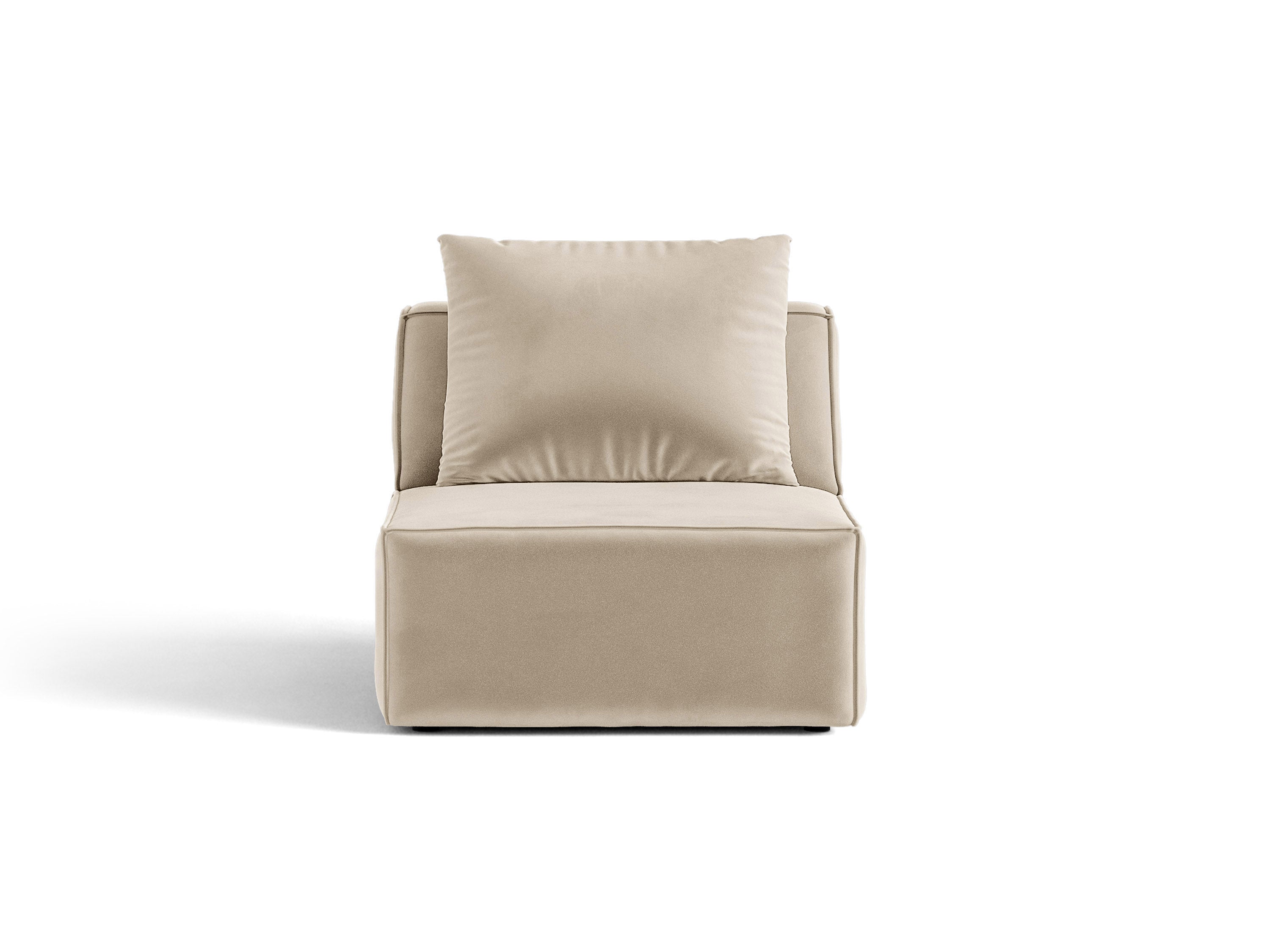 Micadoni Sessel ohne Armlehnen Jodie 1-Sitzer Samt Venus Beige