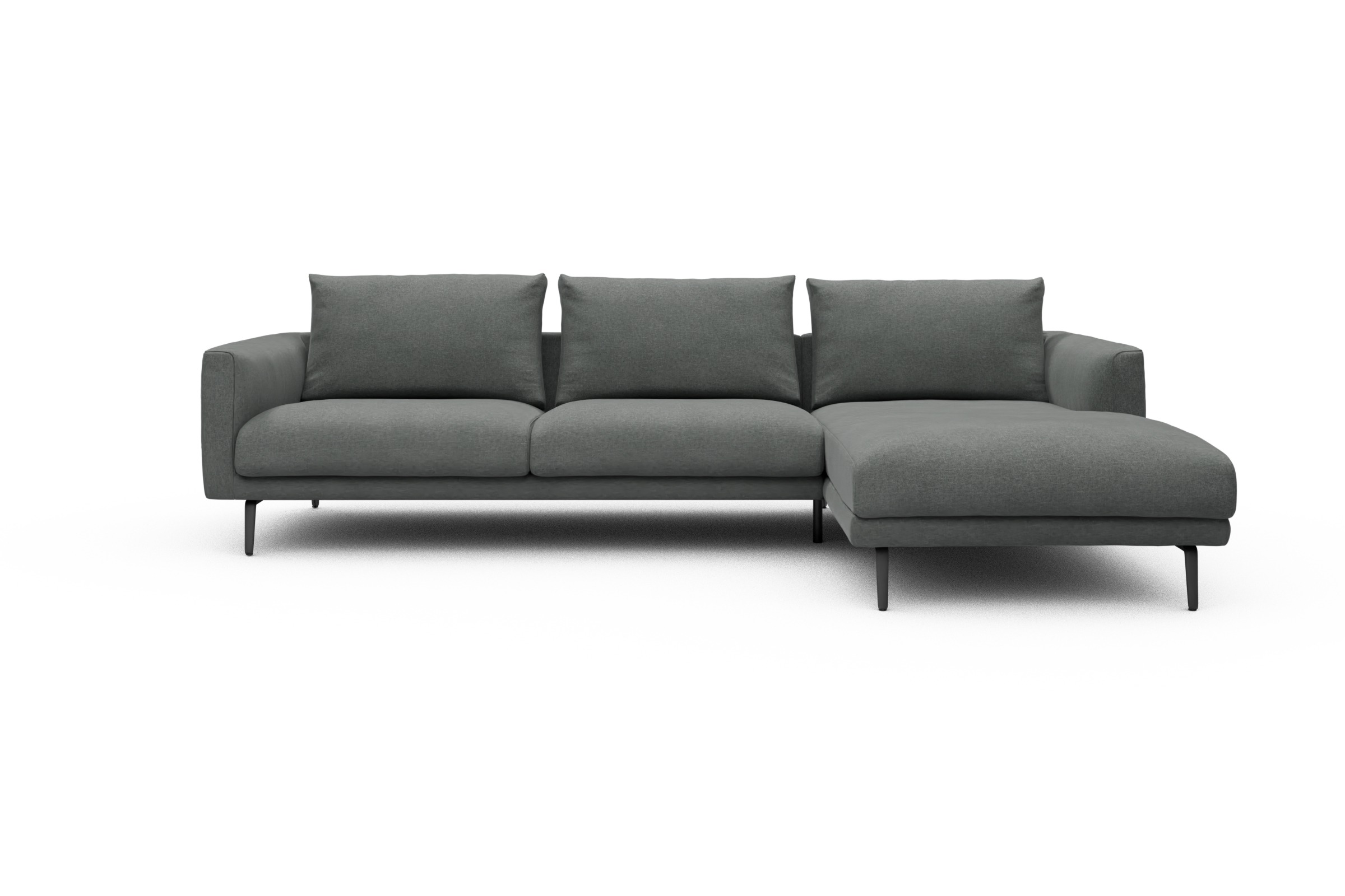Skandi Home Ecksofa Karl Chaiselongue rechts mit 2,5-Sitzer Satya-Steel moebelfaktor