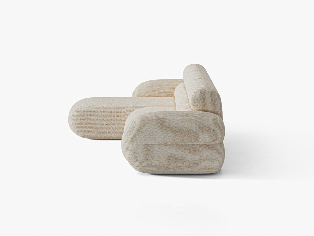 Micadoni Neo Ecksofa 4-Sitzer Links Chenille SILENCIO Helles Beige