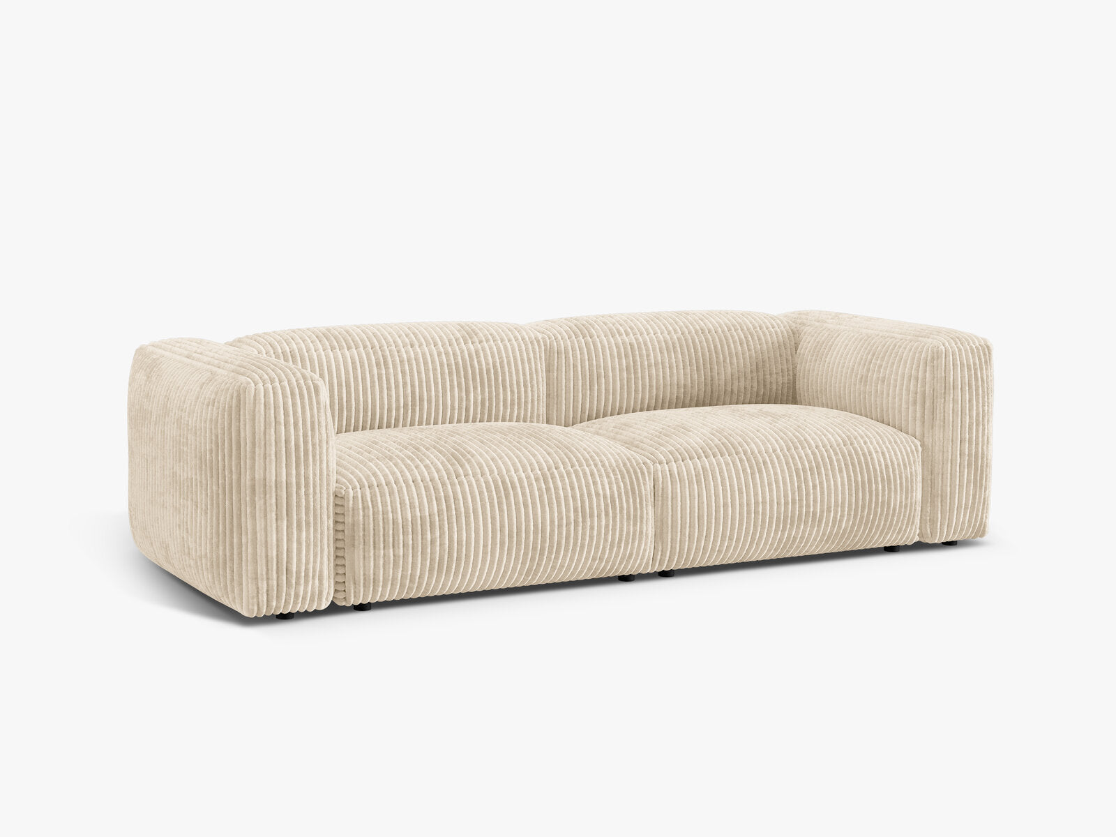 Micadoni Sofa Martina 3-Sitzer Kord Tilia Helles Beige