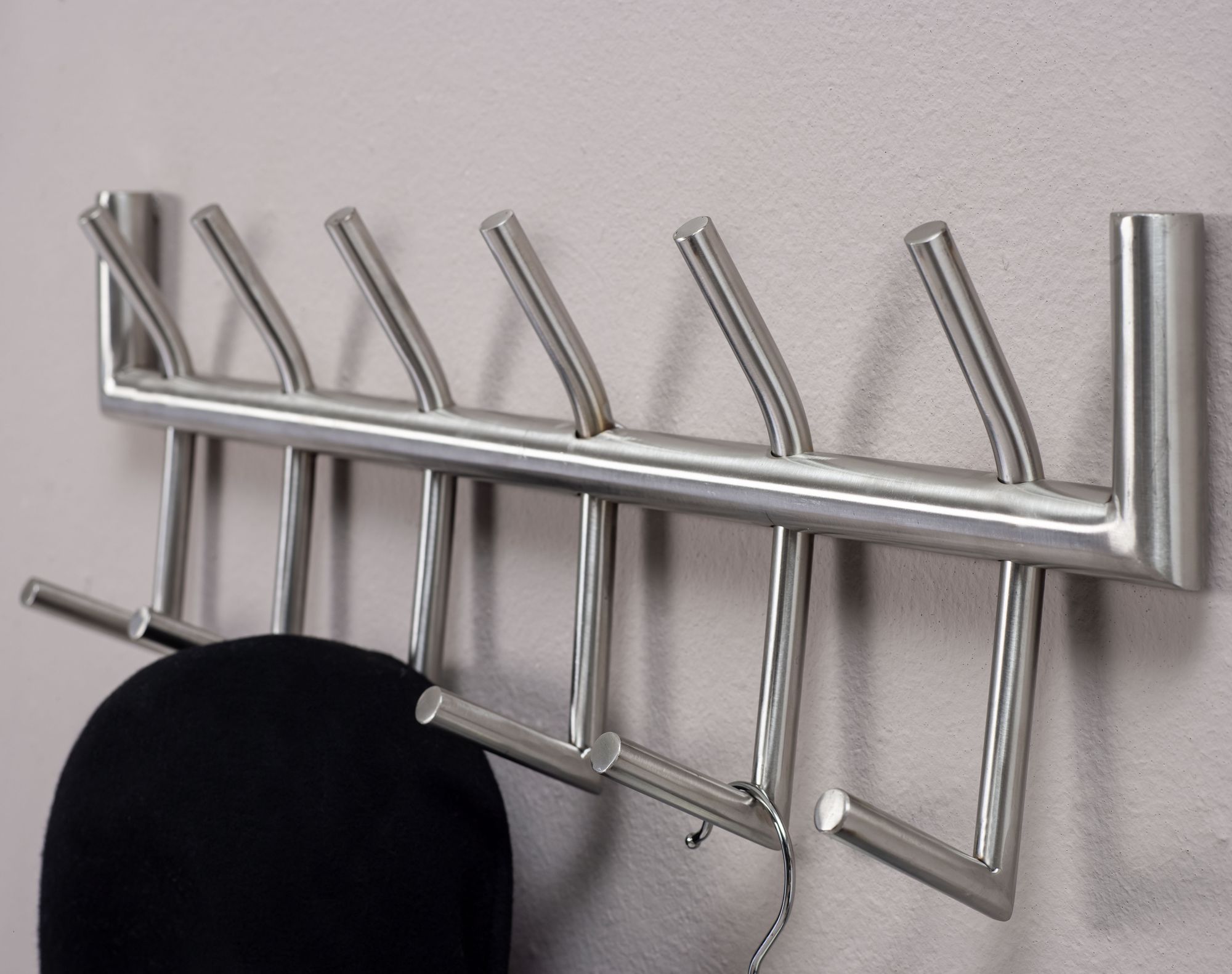 Wandgarderobe Fossvogur Metall Silber 60 × 10 × 19 cm