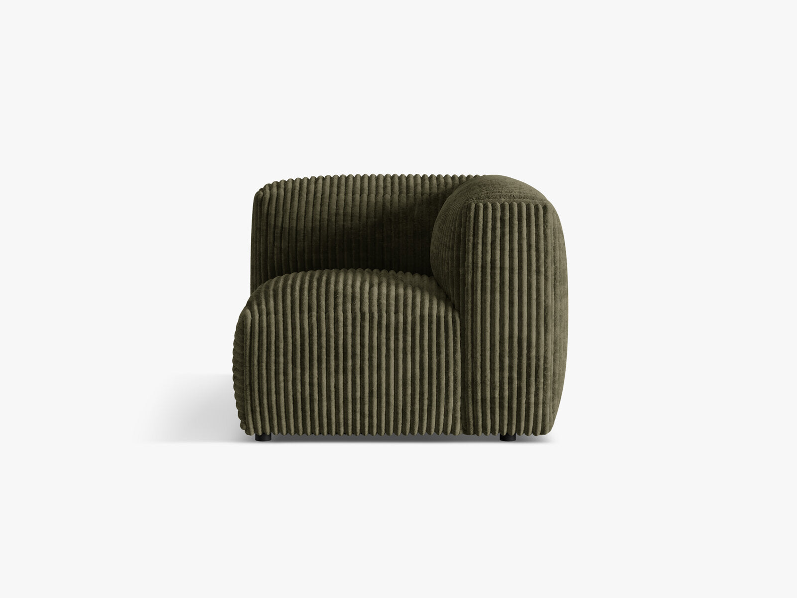 Micadoni Eckmodul Martina 1-Sitzer Klein Kord Tilia Moßgrün