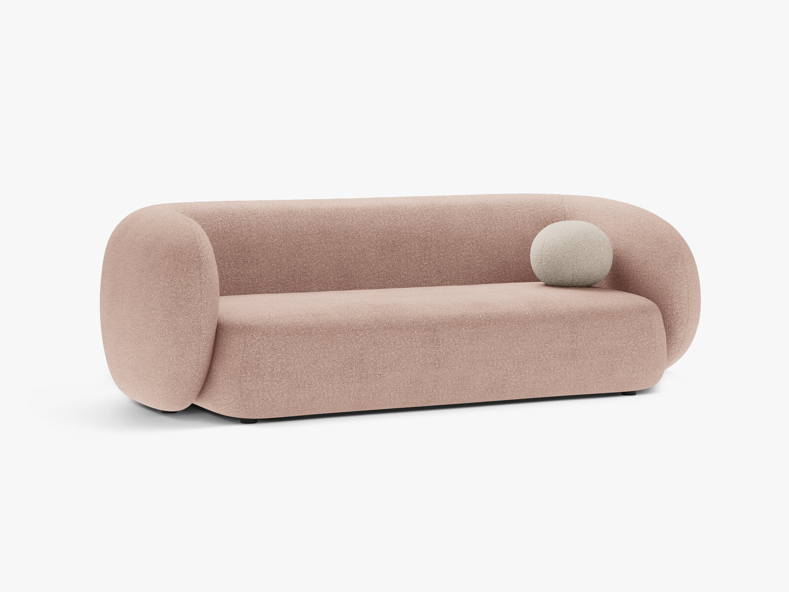 Micadoni Sofa Kate 3-Sitzer Boucle Puderrosa