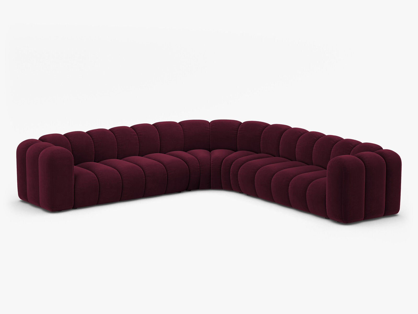 Micadoni symmetrisches Ecksofa Lupine 5-Sitzer  Samt Venus Burgunder