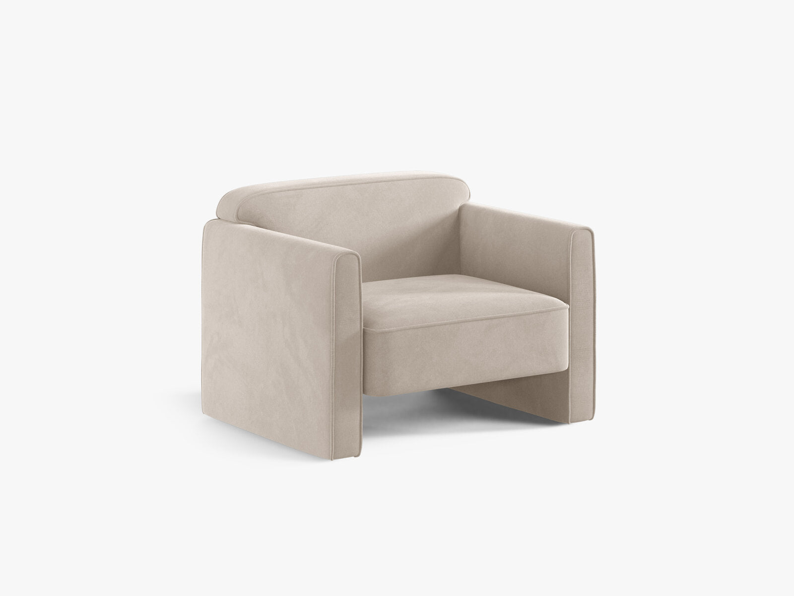 Micadoni Sessel Abby Samt Salvador Beige