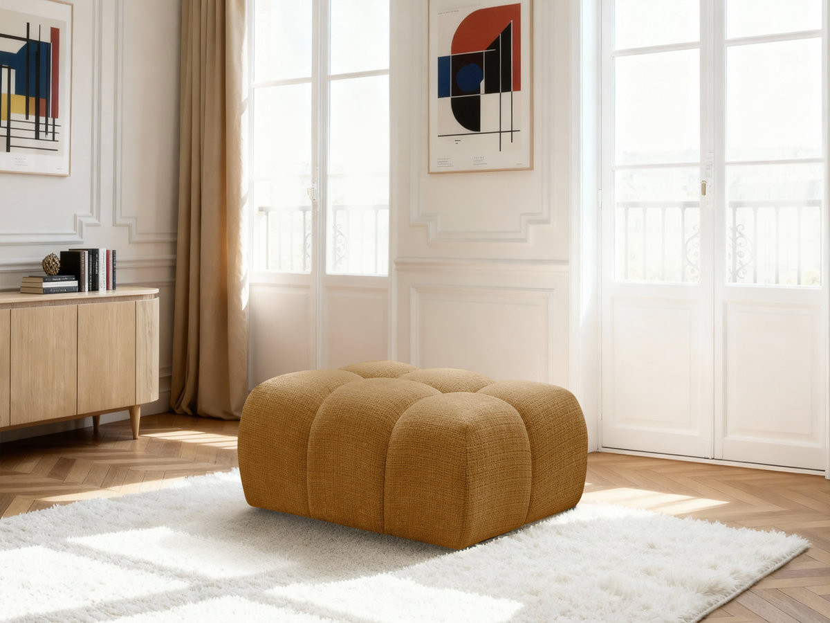 Bobochic Melisse Pouf Strukturstoff Gelb