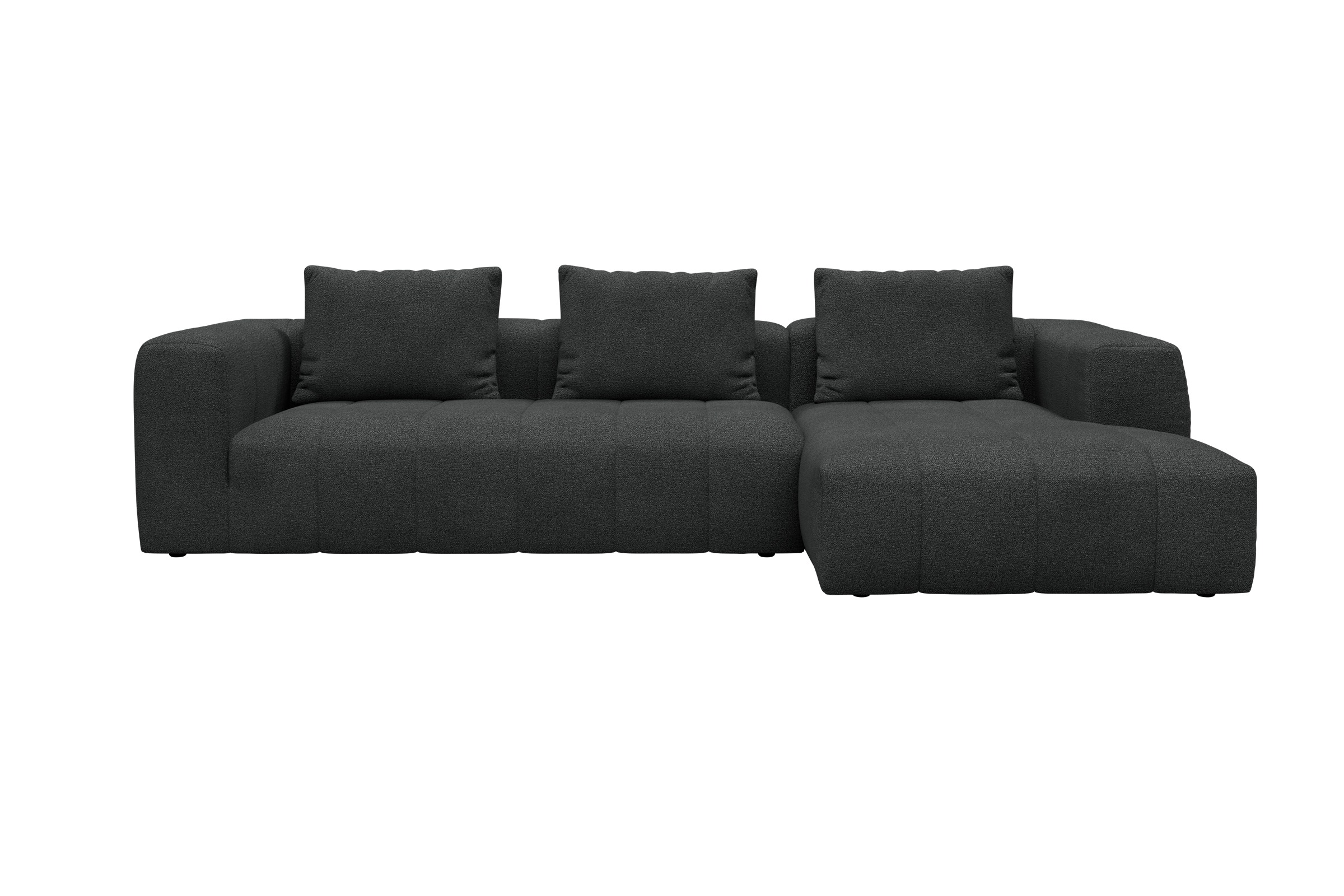 Hugo 2,5-Sitzer Armlehne links mit Chaiselongue Boucle-Charcoal moebelfaktor