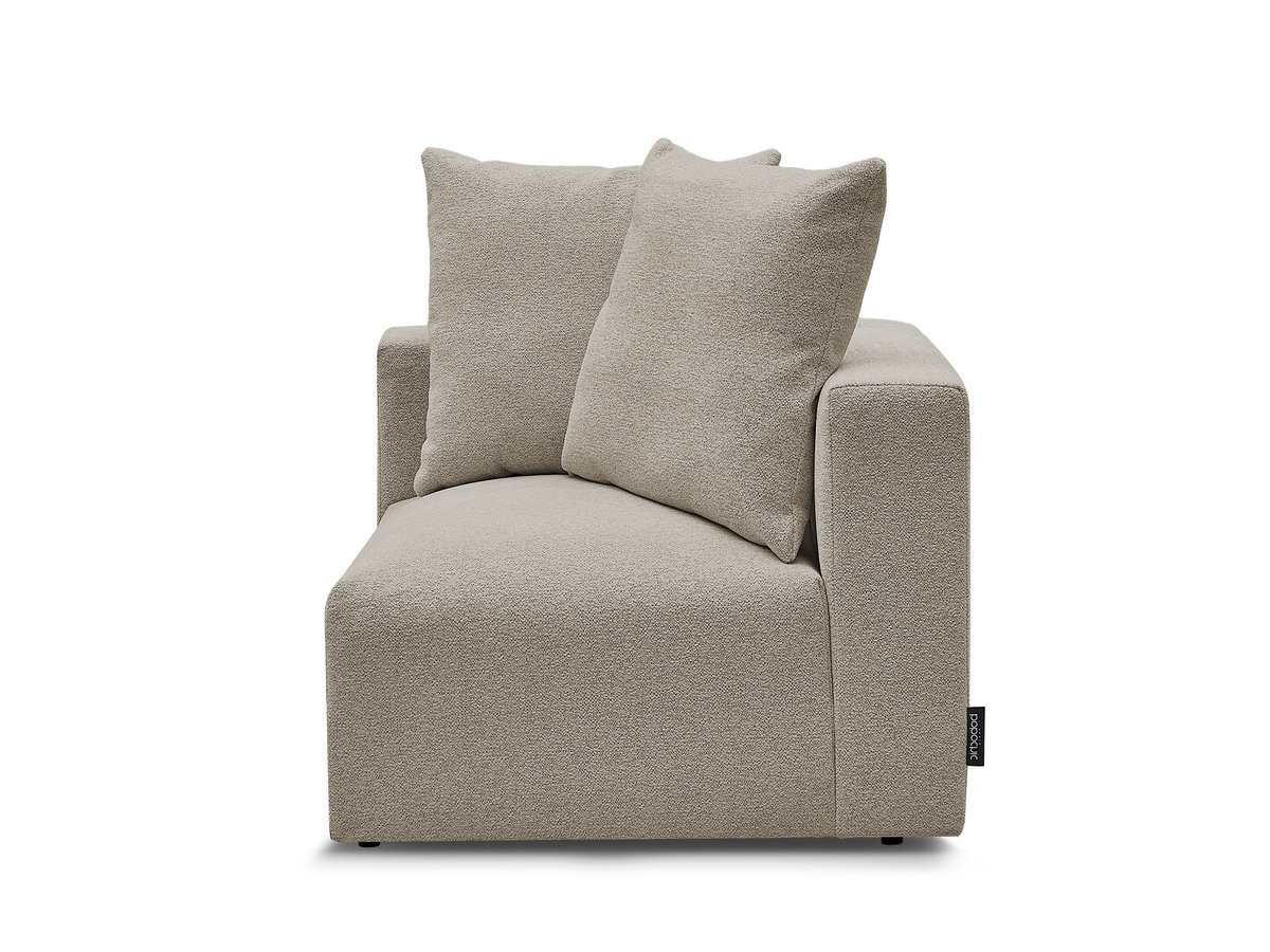 Bobochic Voltaire Eckmodul Melange-Stoff Taupe Ecke rechts