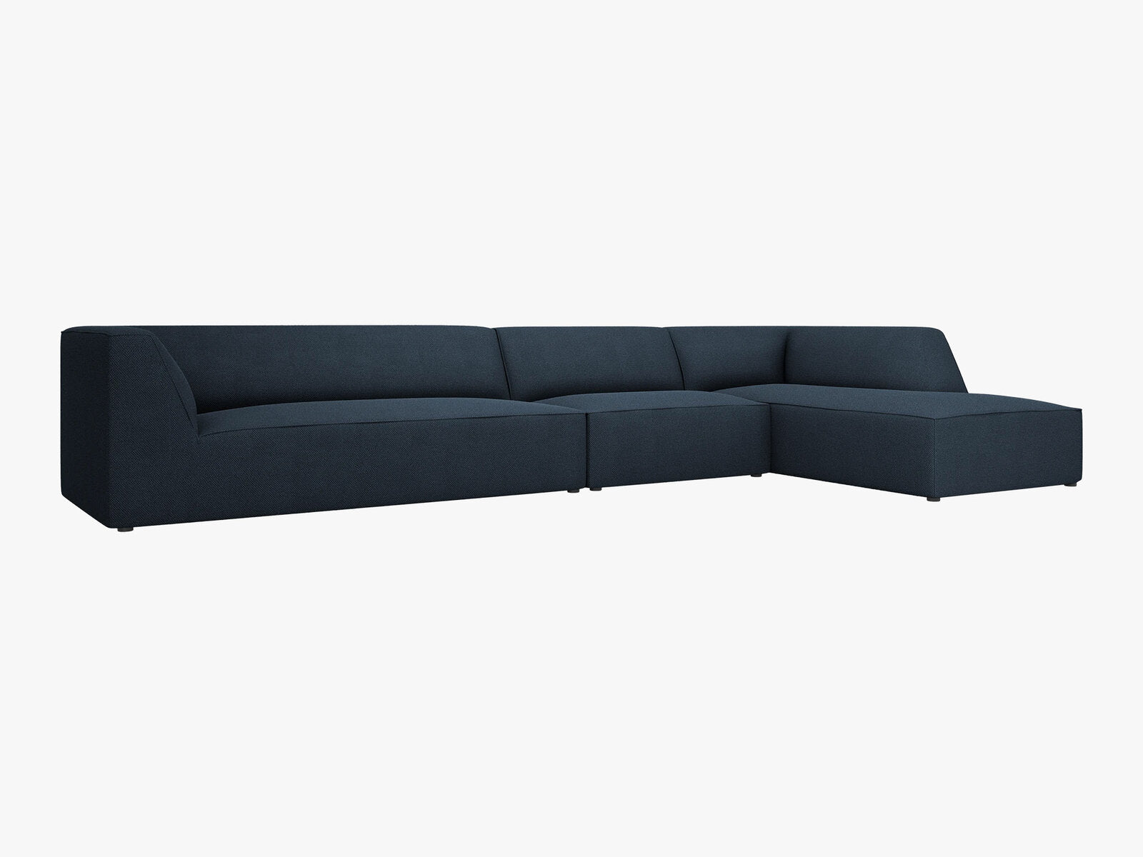 Micadoni Ecksofa Ruby 5-Sitzer Rechts Strukturierter Stoff Ottawa Marineblau