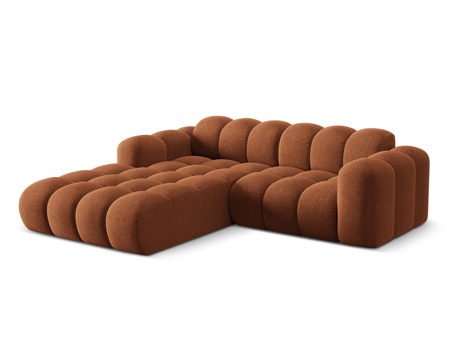 Cosmopolitan Design Ecksofa Treno 3-Sitzer Chenille Eden Ziegel Links
