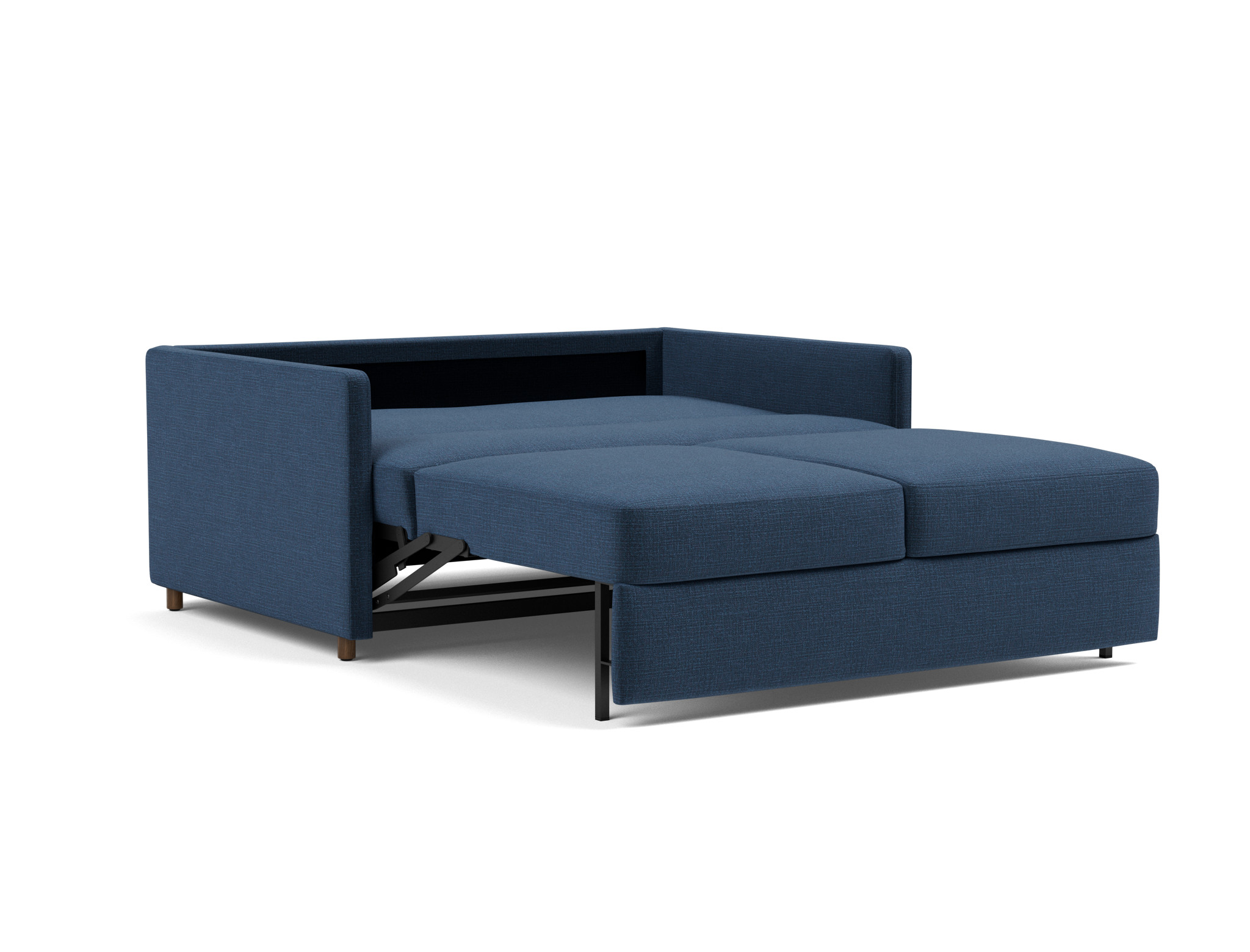 Schlafsofa Neah mit Slim-Armlehnen 140 Chenille Esina 414-Indigo-Blue