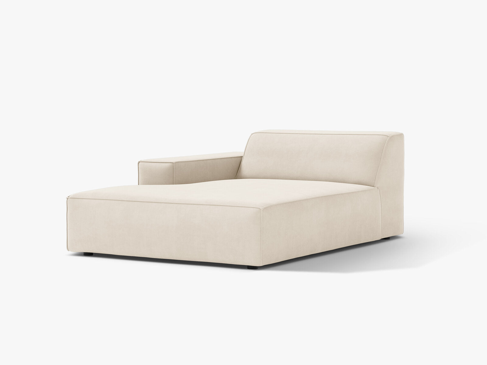 Micadoni Jodie Chaiselongue Links Samt Bluvel Helles Beige