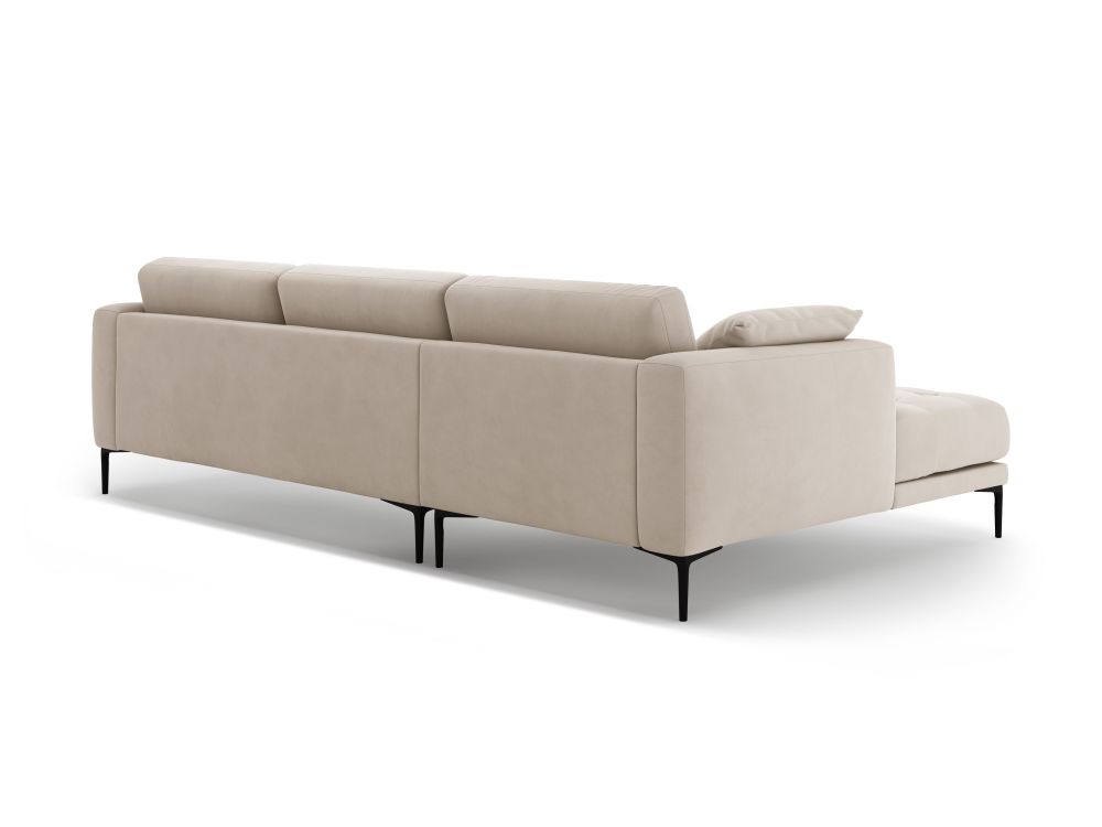 Cosmopolitan Design Ecksofa Lazio 3-Sitzer Samt Salvador Beige Links