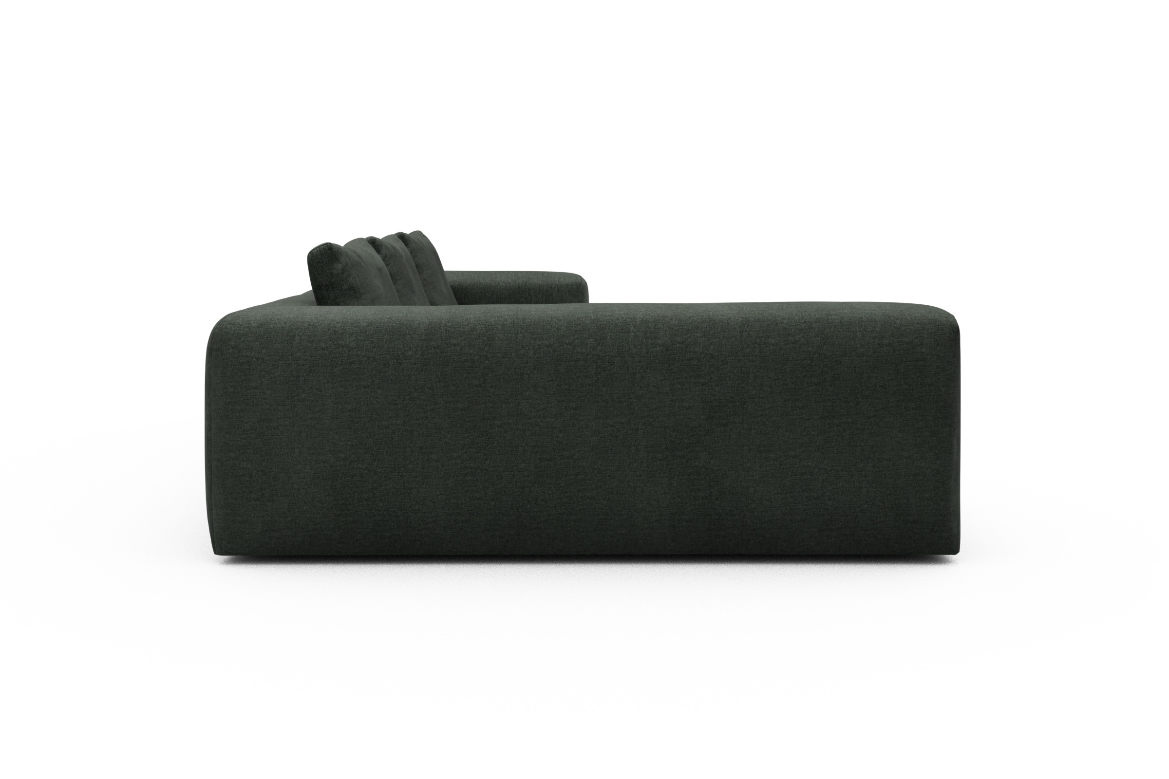 Ecksofa Fred 2x 2,5-Sitzer links offen Aivi-Pine-Green