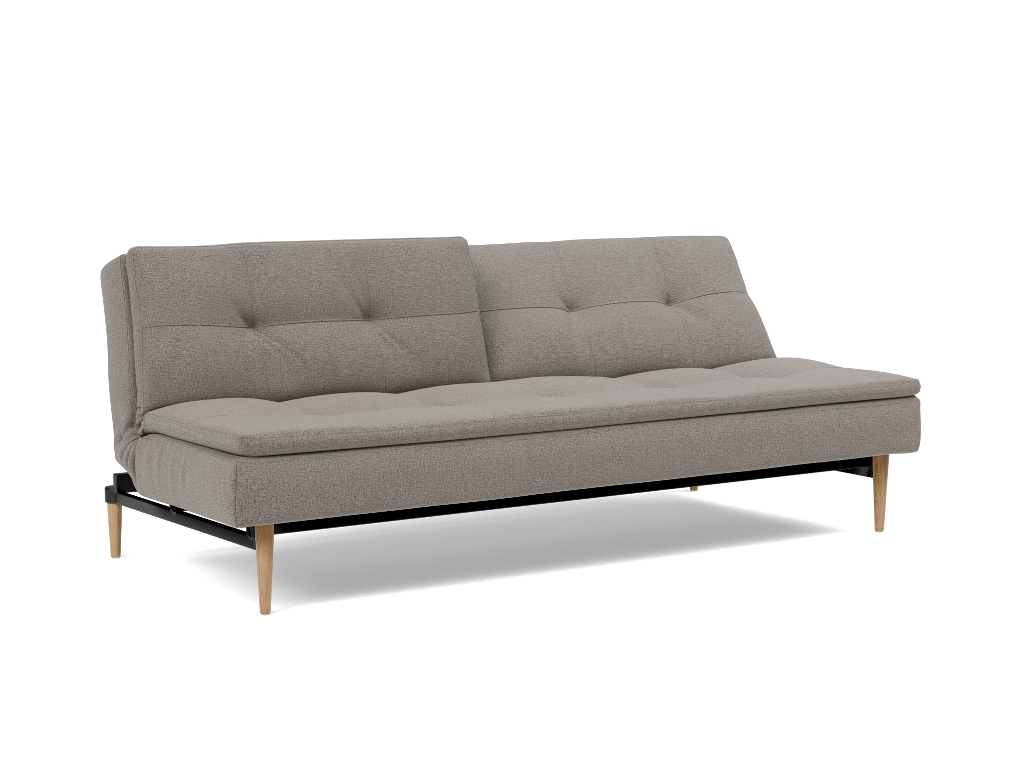 Schlafsofa Dublexo Flachgewebe Mixed Dance 521-Grey Beine Styletto Eiche hell