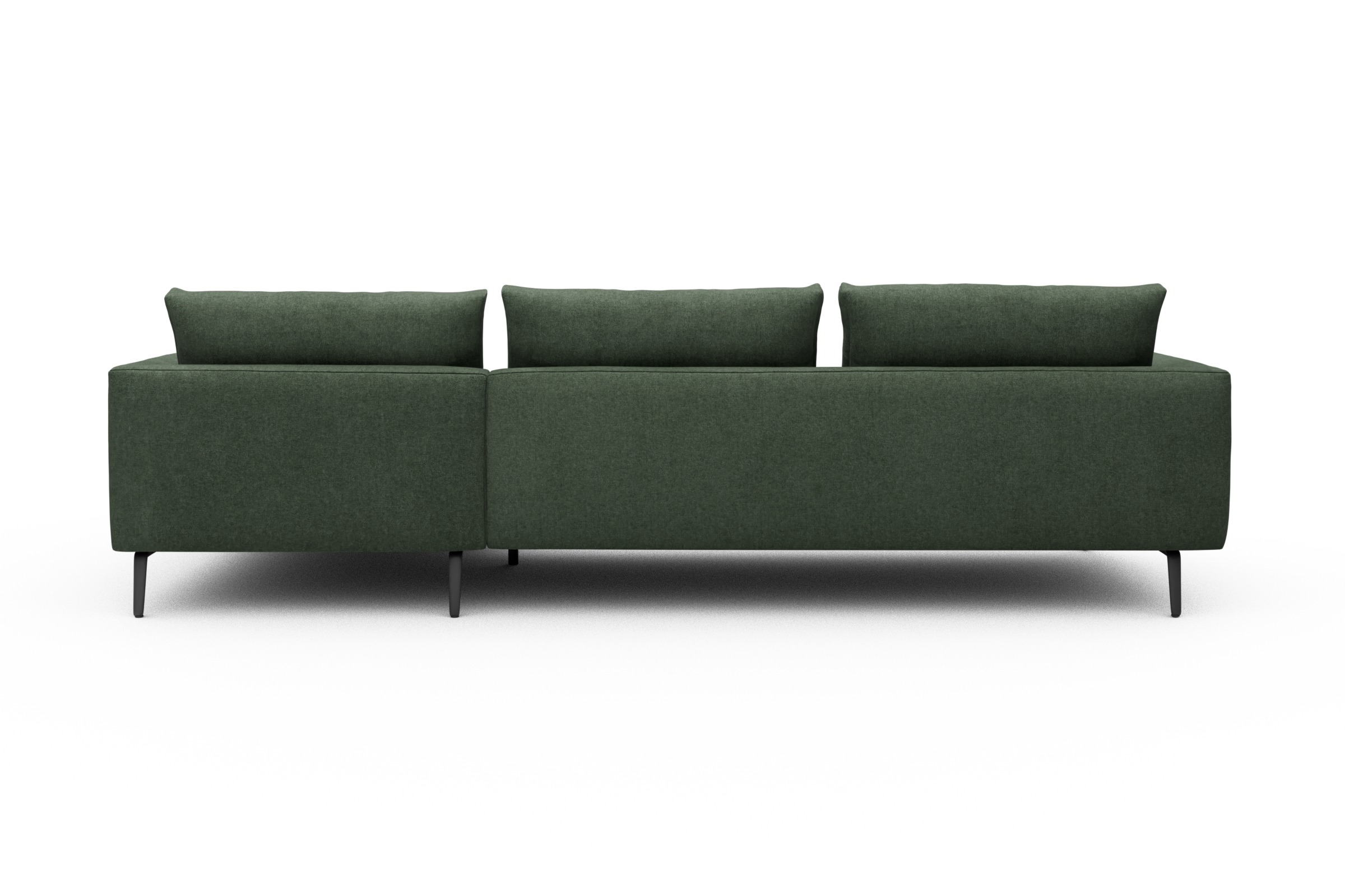 Ecksofa Karl Chaiselongue rechts mit 2,5-Sitzer Casone-Forest-Green