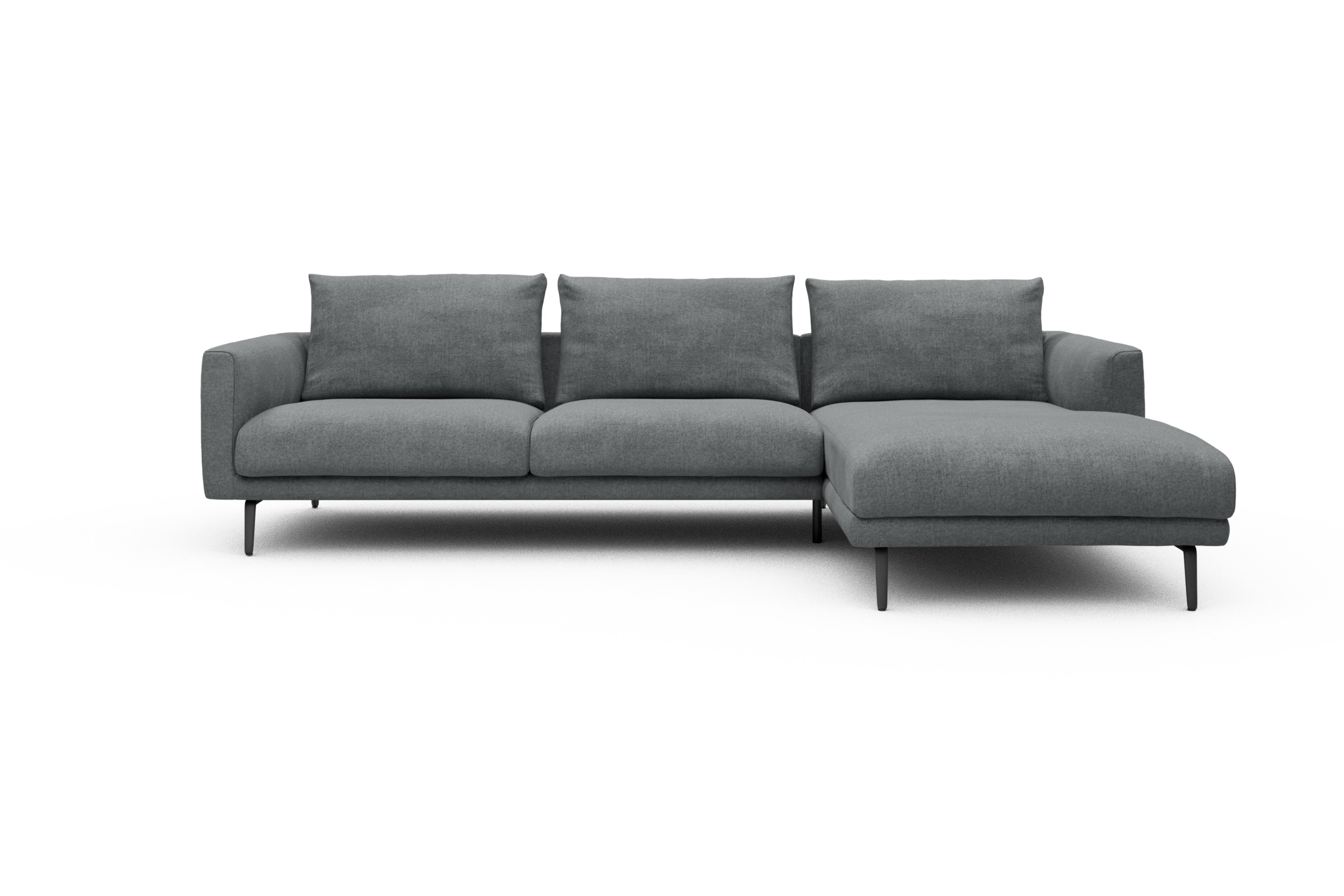 Skandi Home Ecksofa Karl Chaiselongue rechts mit 2,5-Sitzer Casone-Gravel-Grey moebelfaktor