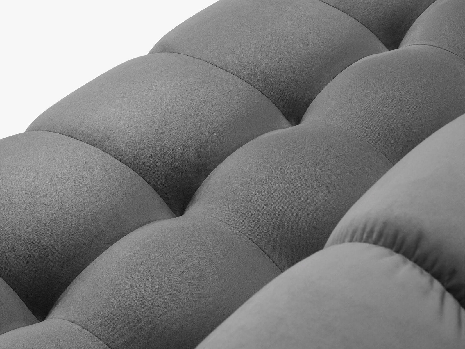 Micadoni Sofa Mamaia 2-Sitzer Samt Bluvel Hellgrau schwarze Beine