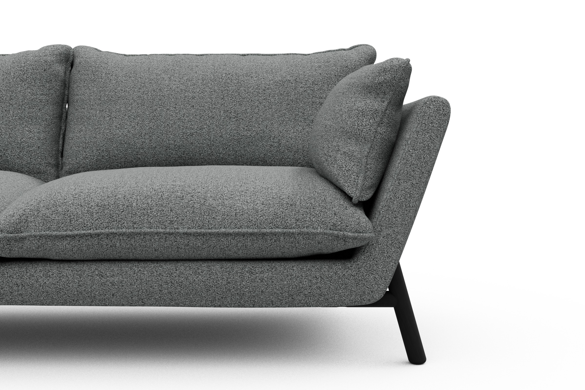 Sofa Emil PREMIUM 3-Sitzer Beinfarbe Eiche Schwarz Aivi-Gravet-Grey