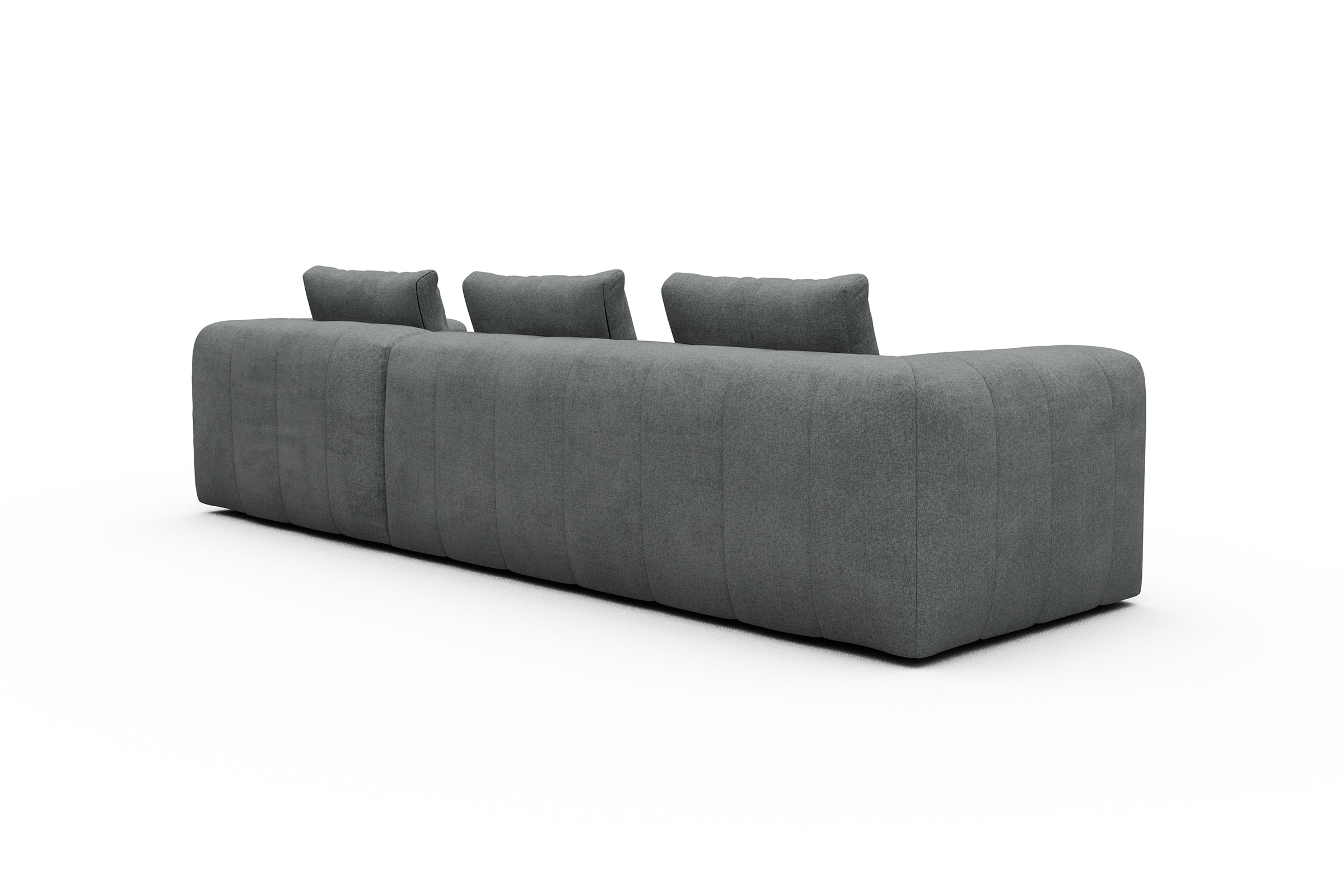 Ecksofa Hugo 2,5-Sitzer Armlehne links mit Chaiselongue Casone-Gravel-Grey