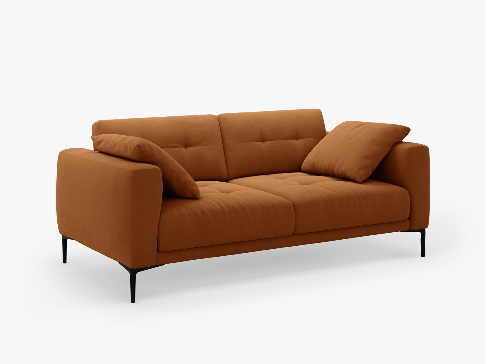 Micadoni Sofa Bemy 3-Sitzer Samt Terrakotta