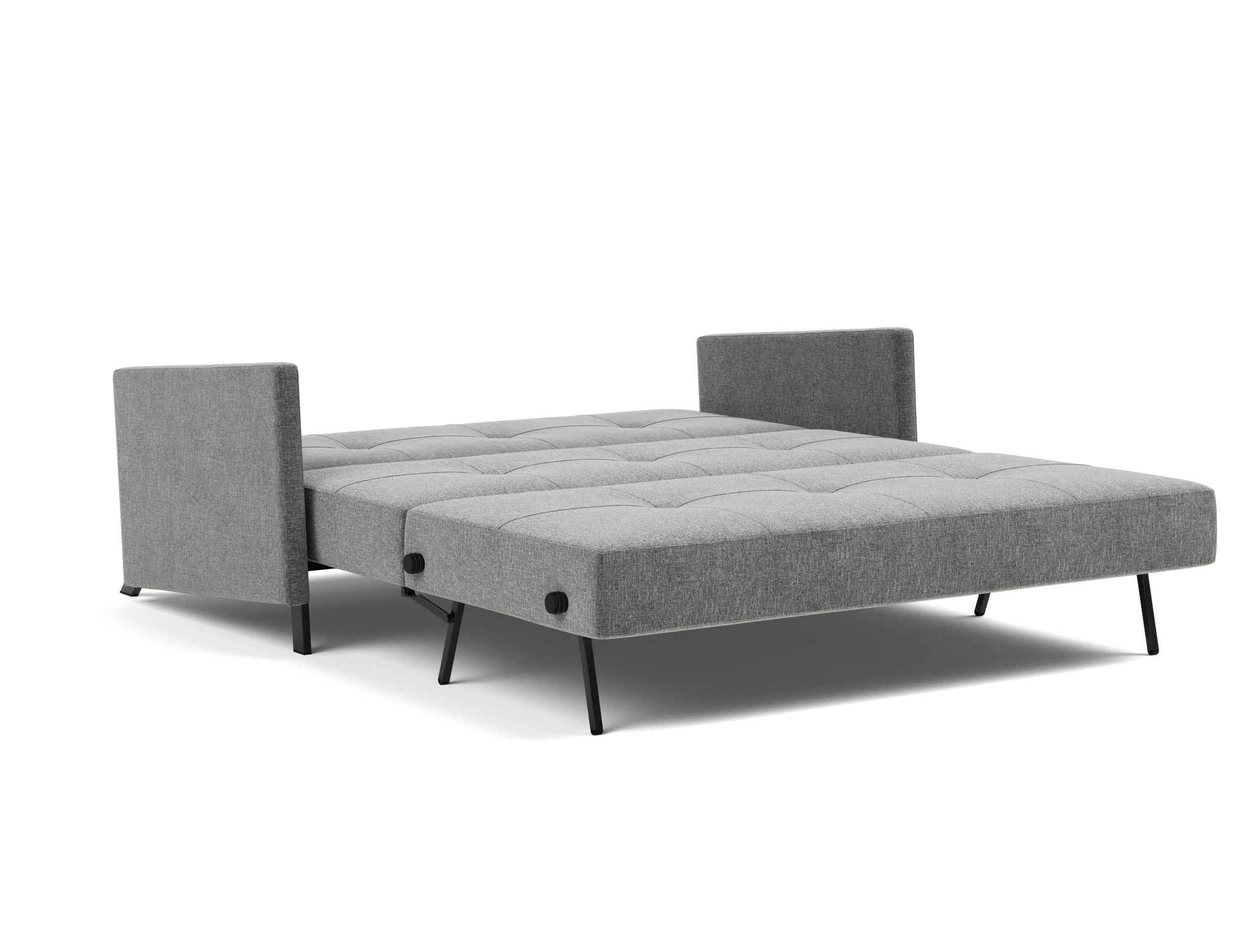 Schlafsofa Cubed mit Armlehnen 160 Strukturierter Stoff Twist 563-Charcoal
