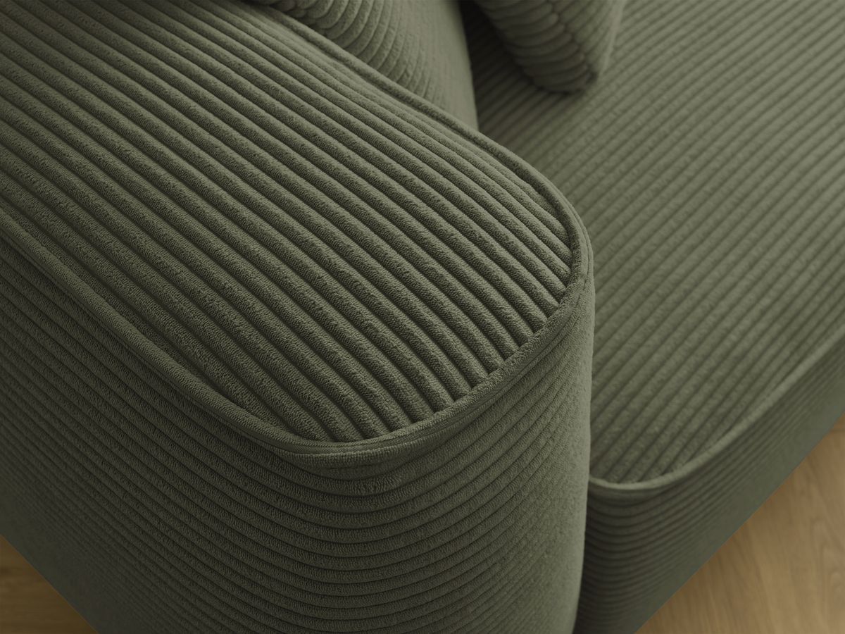 Bobochic Leopold Sofa 3-Sitzer Cordsamt Hellgrün Armlehne links