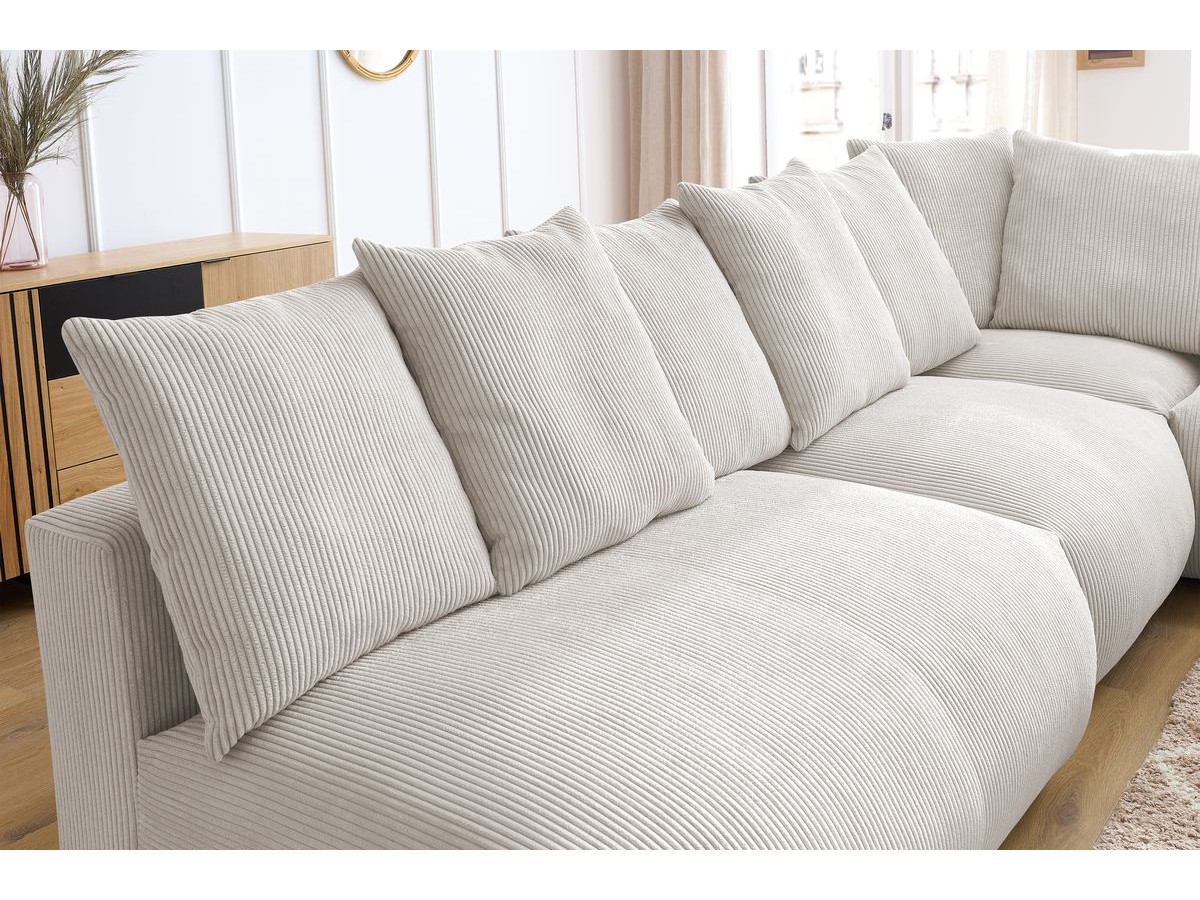 Bobochic Voltaire Ecksofa 322 × 268 cm Cordsamt Beige Ecke rechts