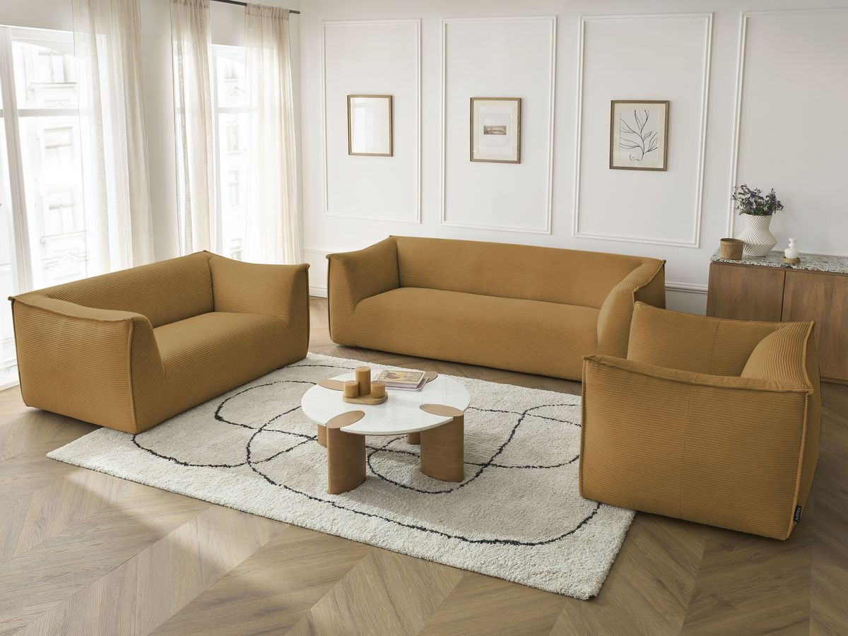 Bobochic Giorgia Sofa 5-Sitzer 534 × 100 cm Cordsamt Gelb
